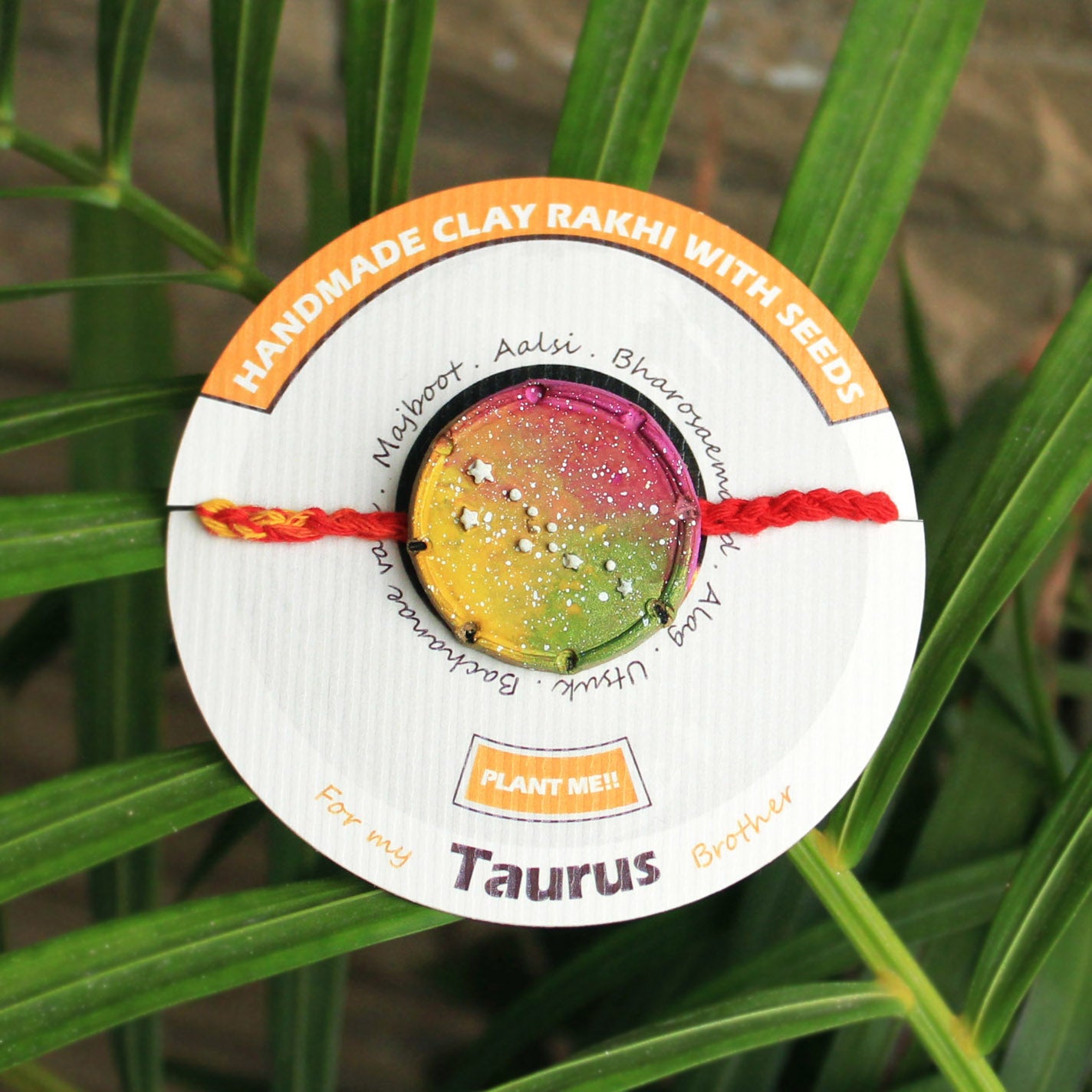 Taurus Grow Green Clay Rakhi
