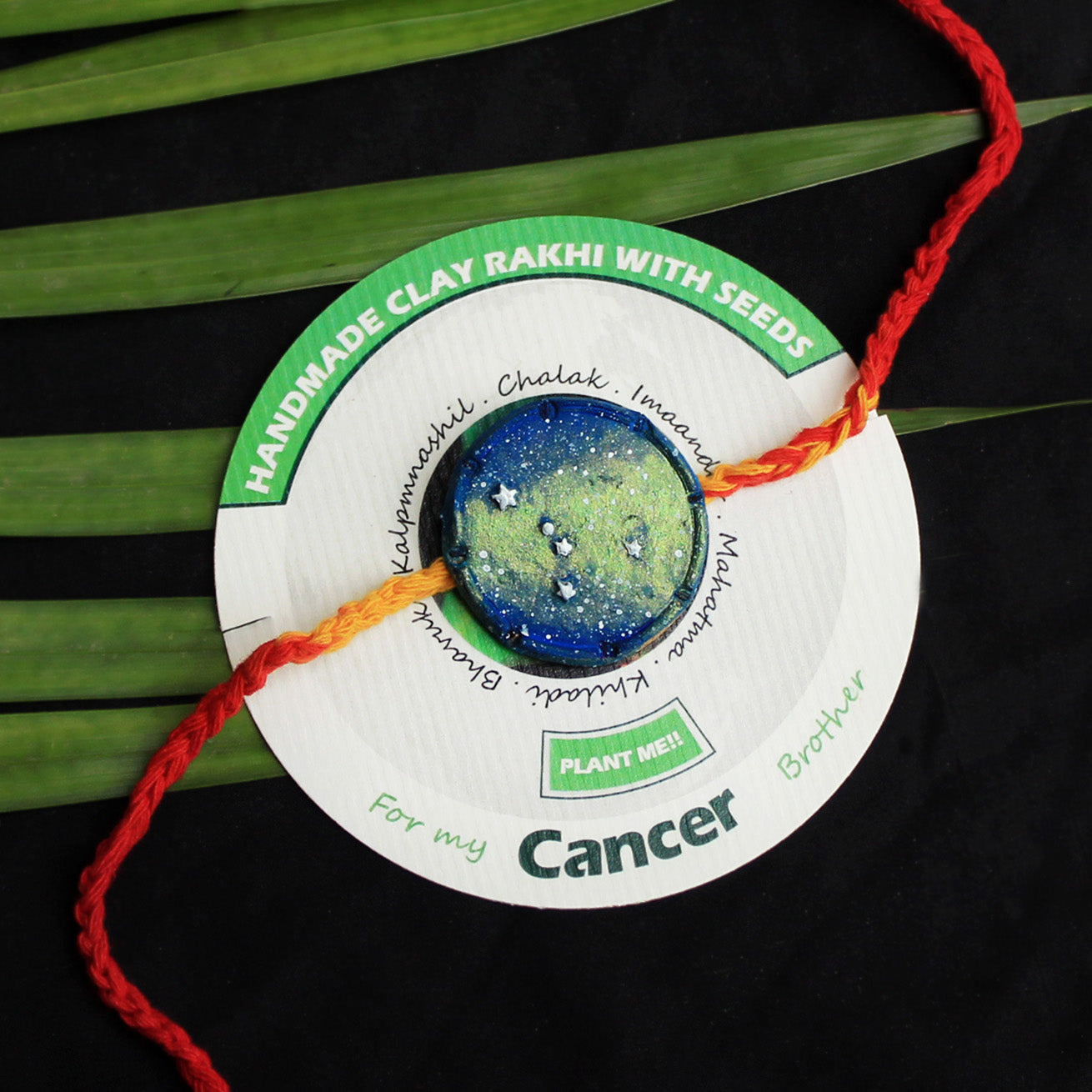 Cancer Grow Green Clay Rakhi