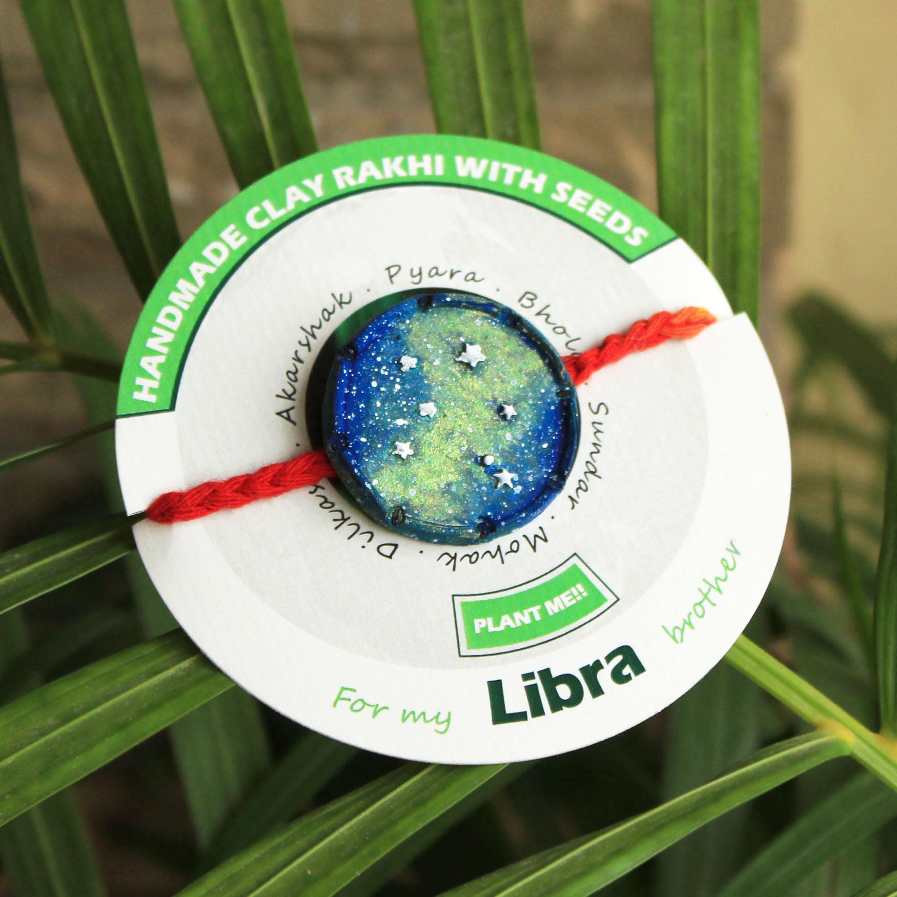 Libra Grow Green Clay Rakhi