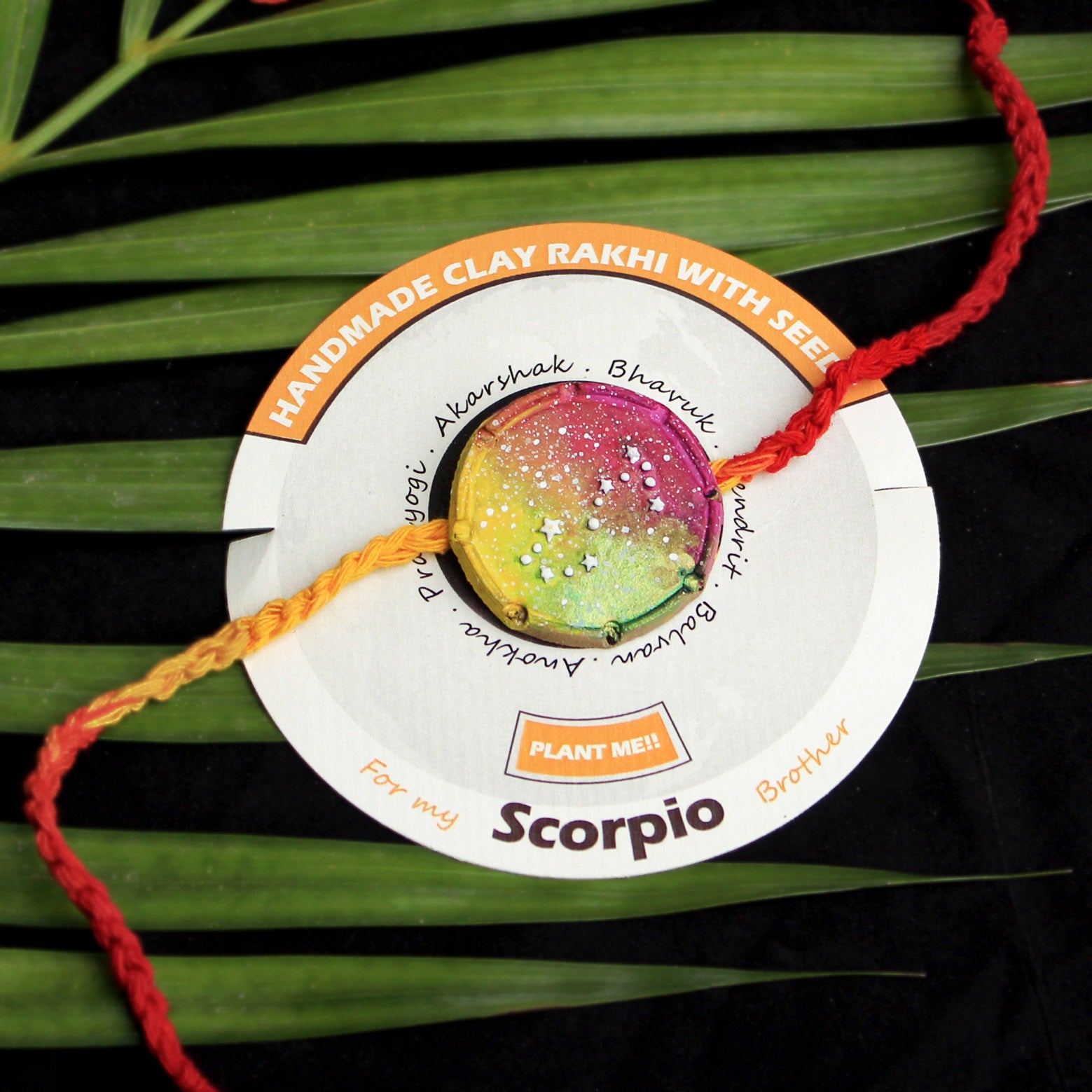Scorpio Grow Green Clay Rakhi