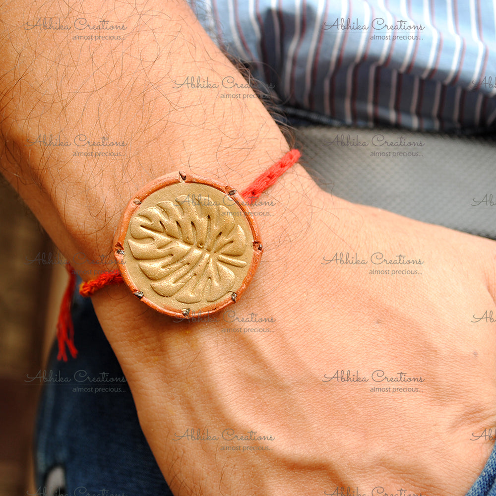 Goodluck Leaf Clay Rakhi - "The Abstract Nature Collection"
