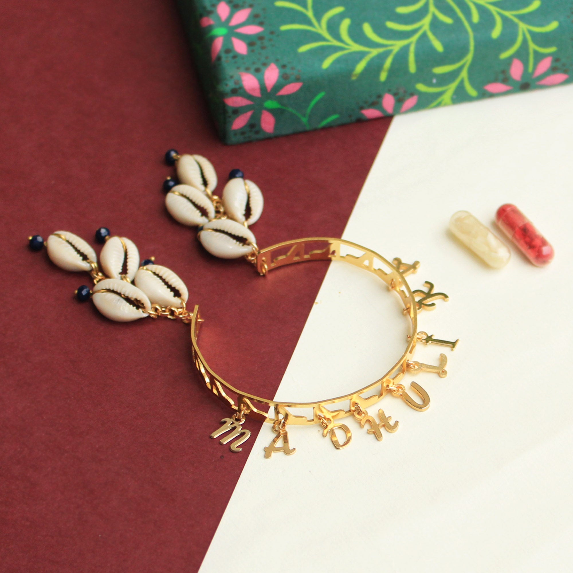 BeAbhika Gold Tone Adjustable Bracelet CustomiSend Name Lumba For Bhabhi Designer Unique PersonaliSend Name Sister In Law Rakhi Lumba Available In India Best Price Send Rakhi To Brother COD Available Express Shipping