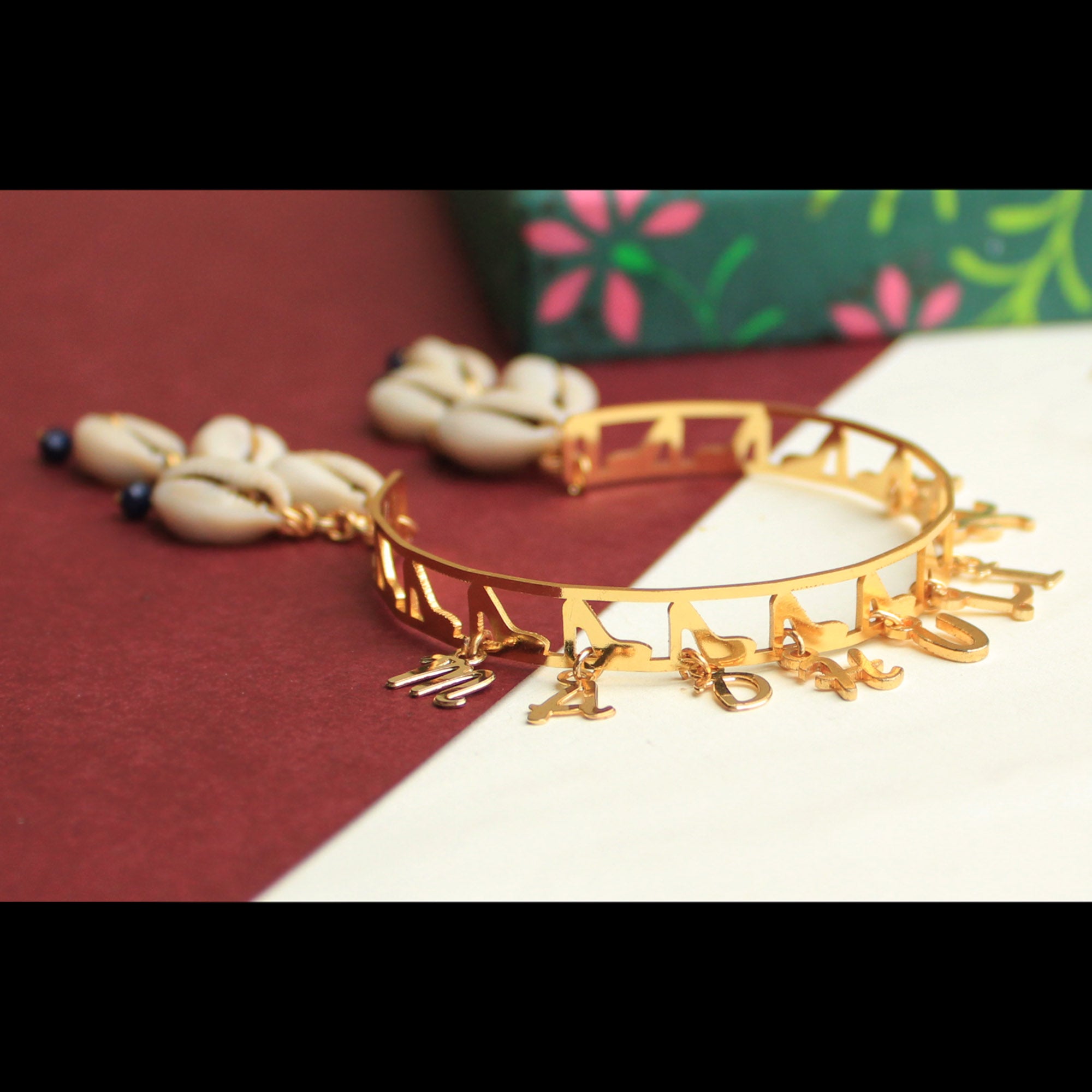 BeAbhika Gold Tone Adjustable Bracelet CustomiSend Name Lumba For Bhabhi Designer Unique PersonaliSend Name Sister In Law Rakhi Lumba Available In India Best Price Send Rakhi To Brother COD Available Express Shipping