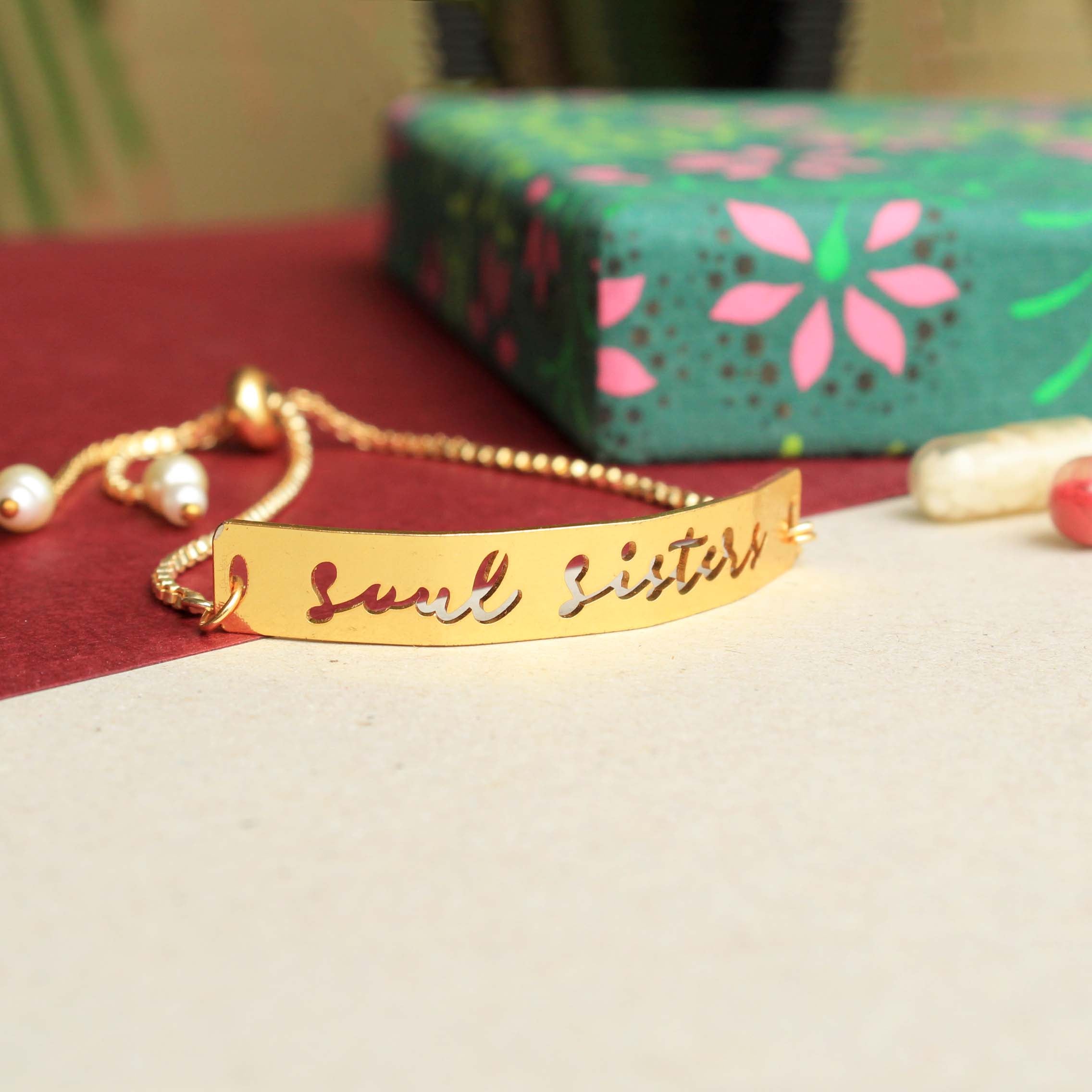 BeAbhika Gold Tone Bracelet Lumba Adjsutable Bhabhi Lumba Designer Unique Sister In Law Rakhi Available In India Best Price Send Rakhi To Brother Online COD Express Shipping Sister Rakhi