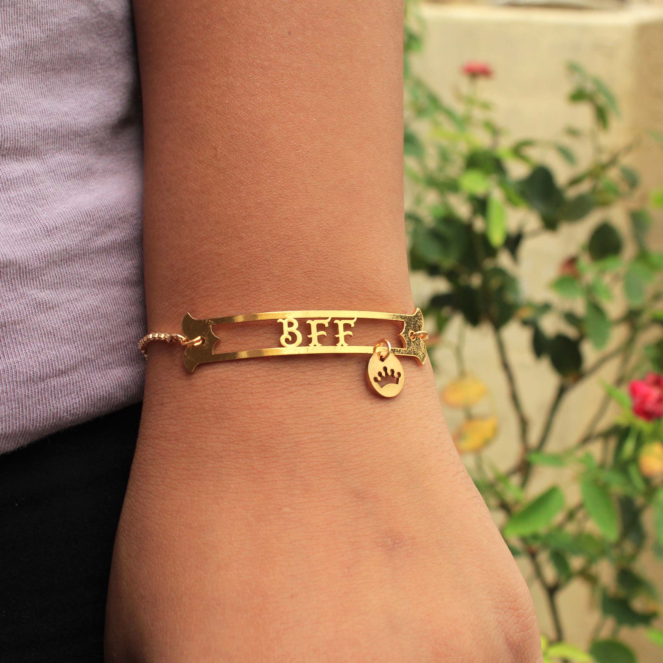 BeAbhika Gold Tone Bracelet Lumba Adjsutable Bhabhi Lumba Designer Unique Sister In Law Rakhi Available In India Best Price Send Rakhi To Brother Online COD Express Shipping Sister Rakhi