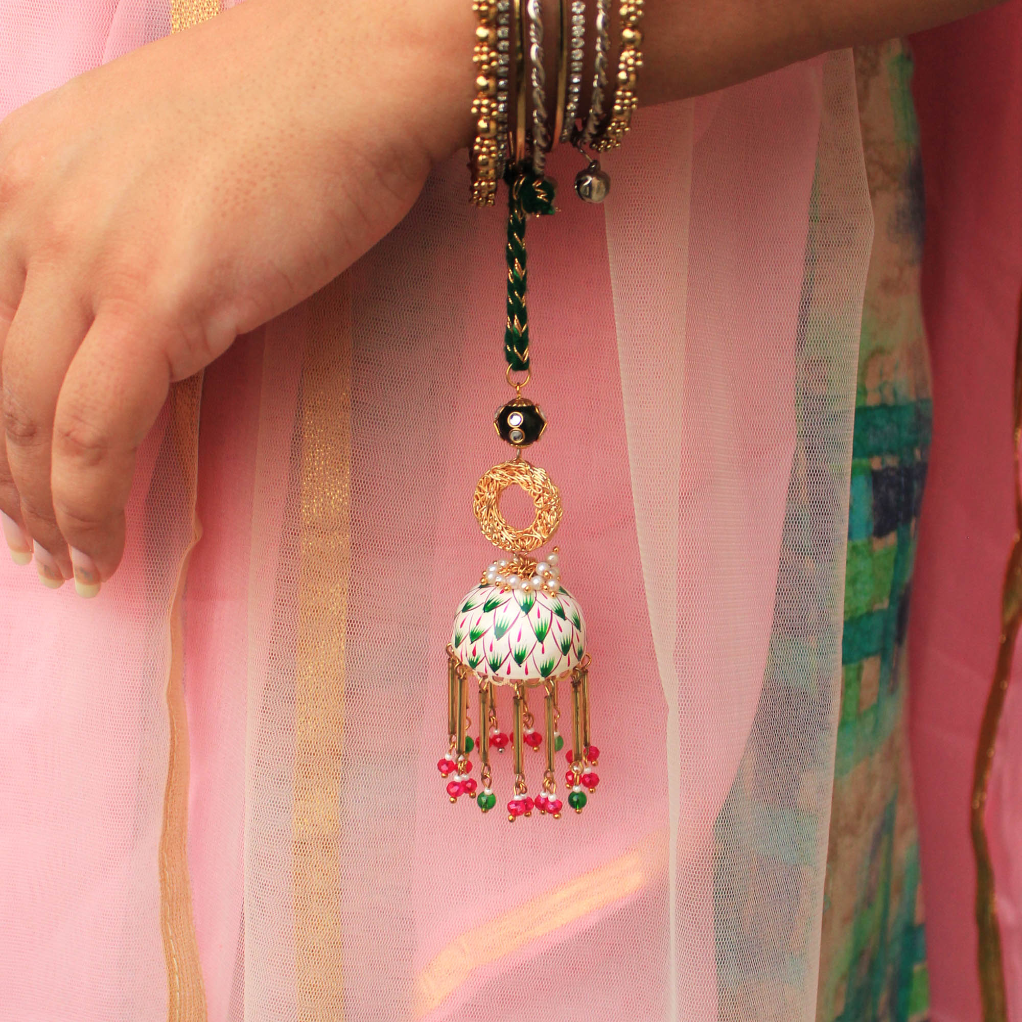 Beabhika Gold Tone Bhabhi Lumba Available In India Online Best Price COD Express Shipping Send Rakhi Online To Bhai Abroad