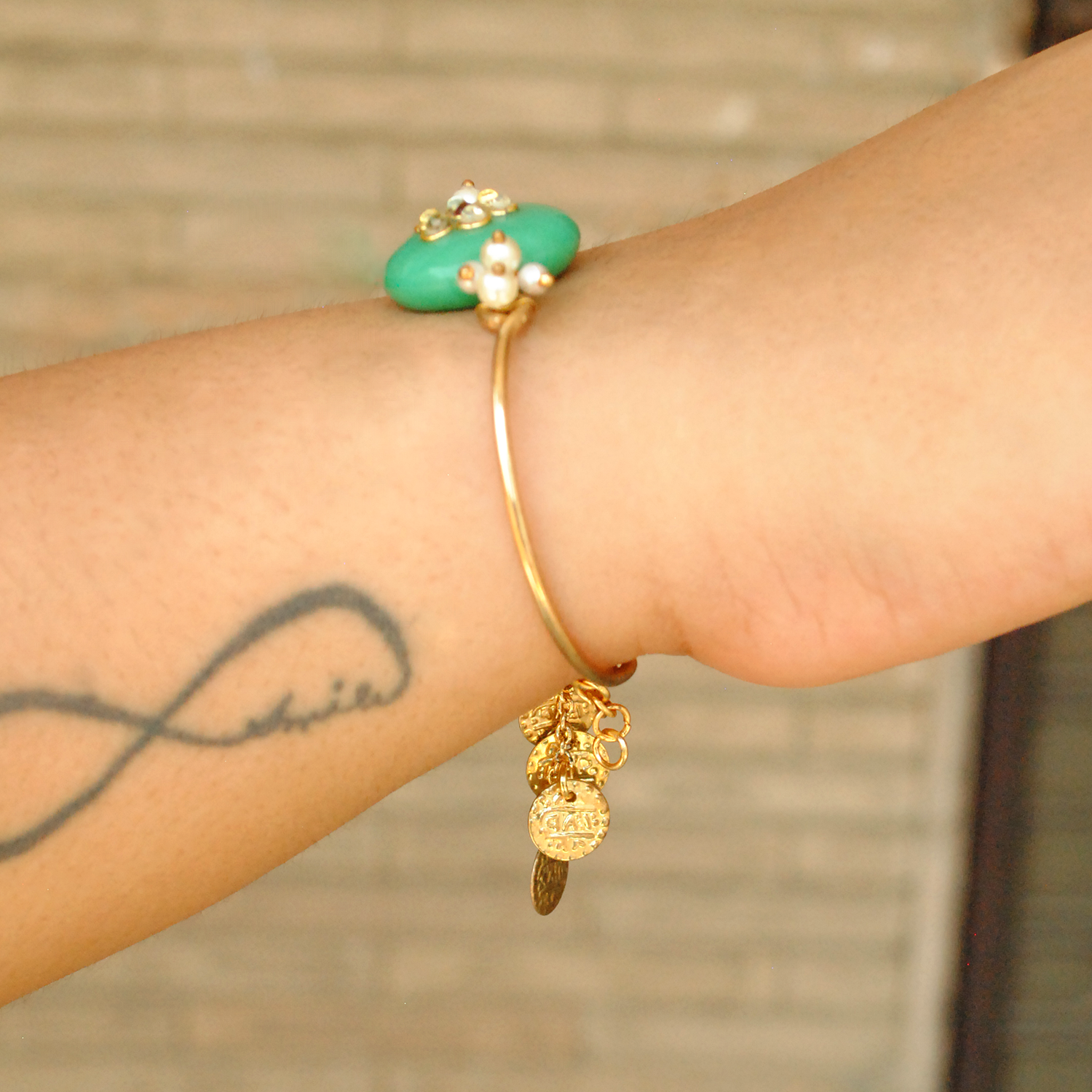 Green Kundan Knot Rakhi And Bhabhi Lumba Combo