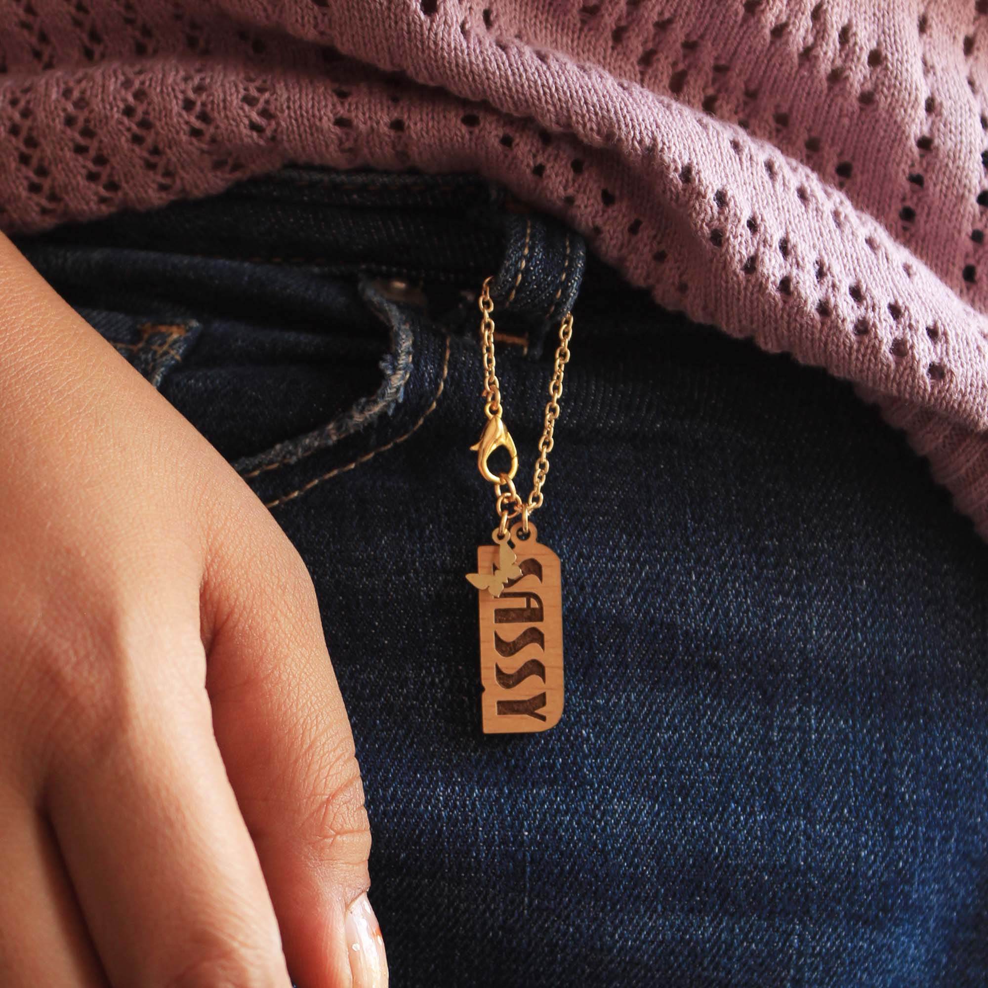 Sassy Wooden Engraved Watch Charm - BeAbhika.com