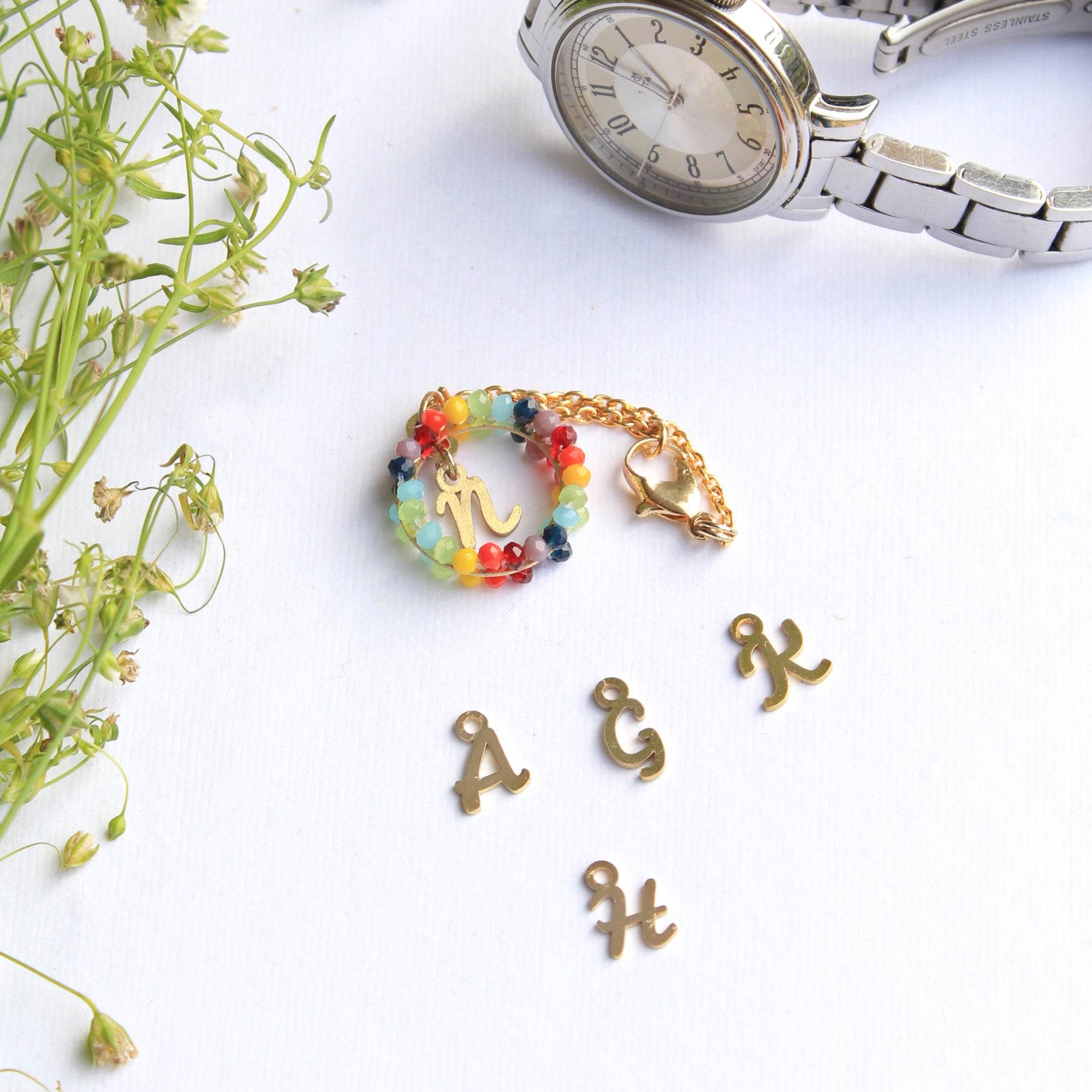 white pearls, golden laser cut & mixed alloy.