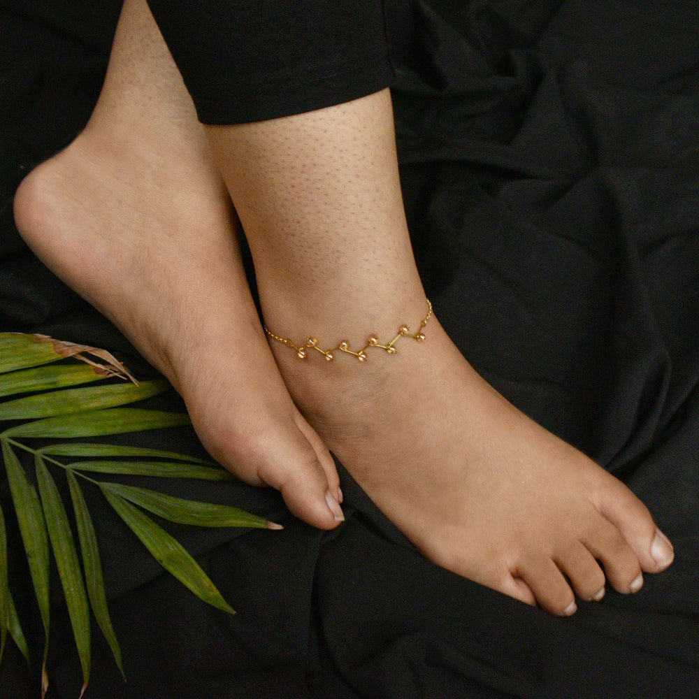 golden color half anklet