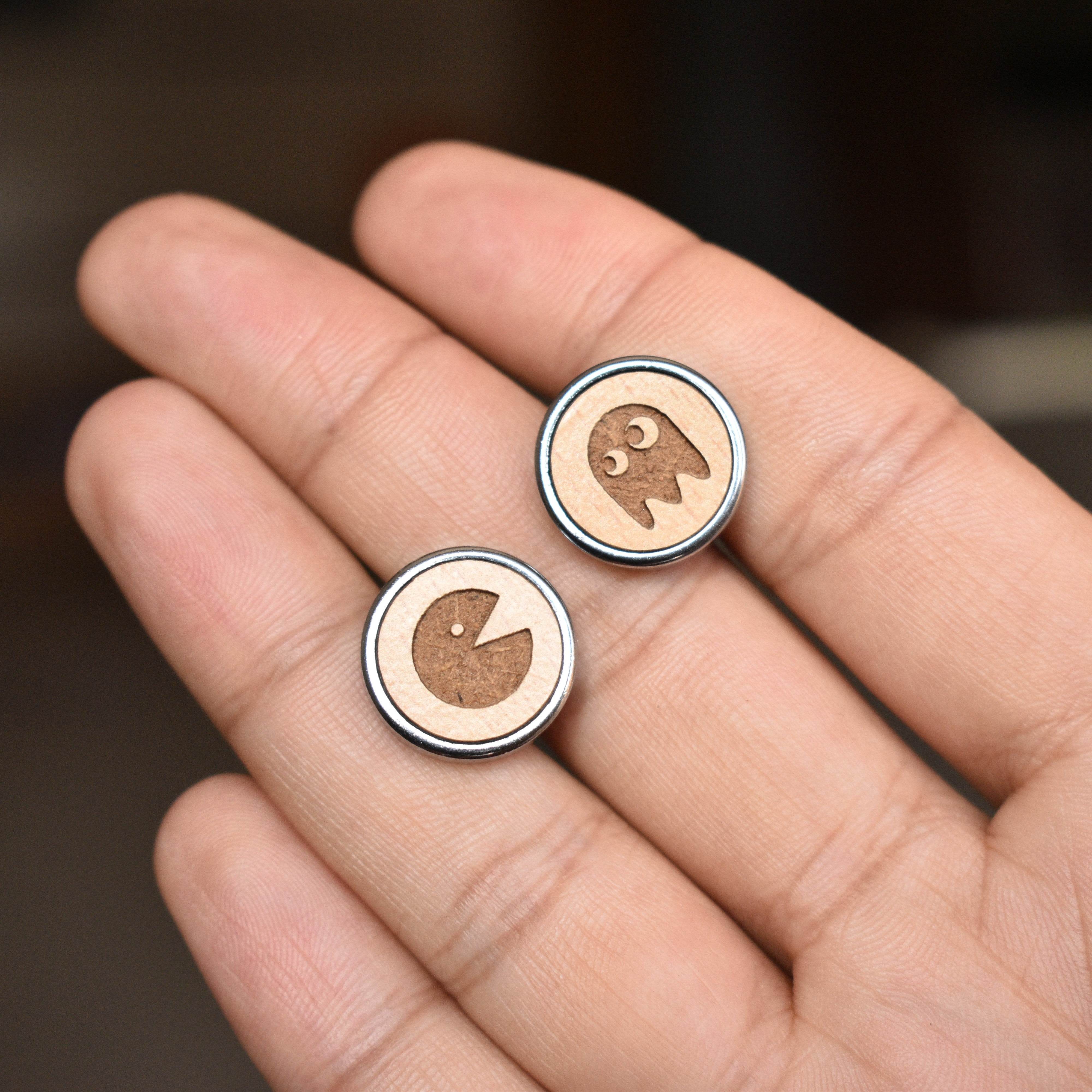 Men's Wooden Quirky Gobbler Ghost Cufflinks - BeAbhika.com