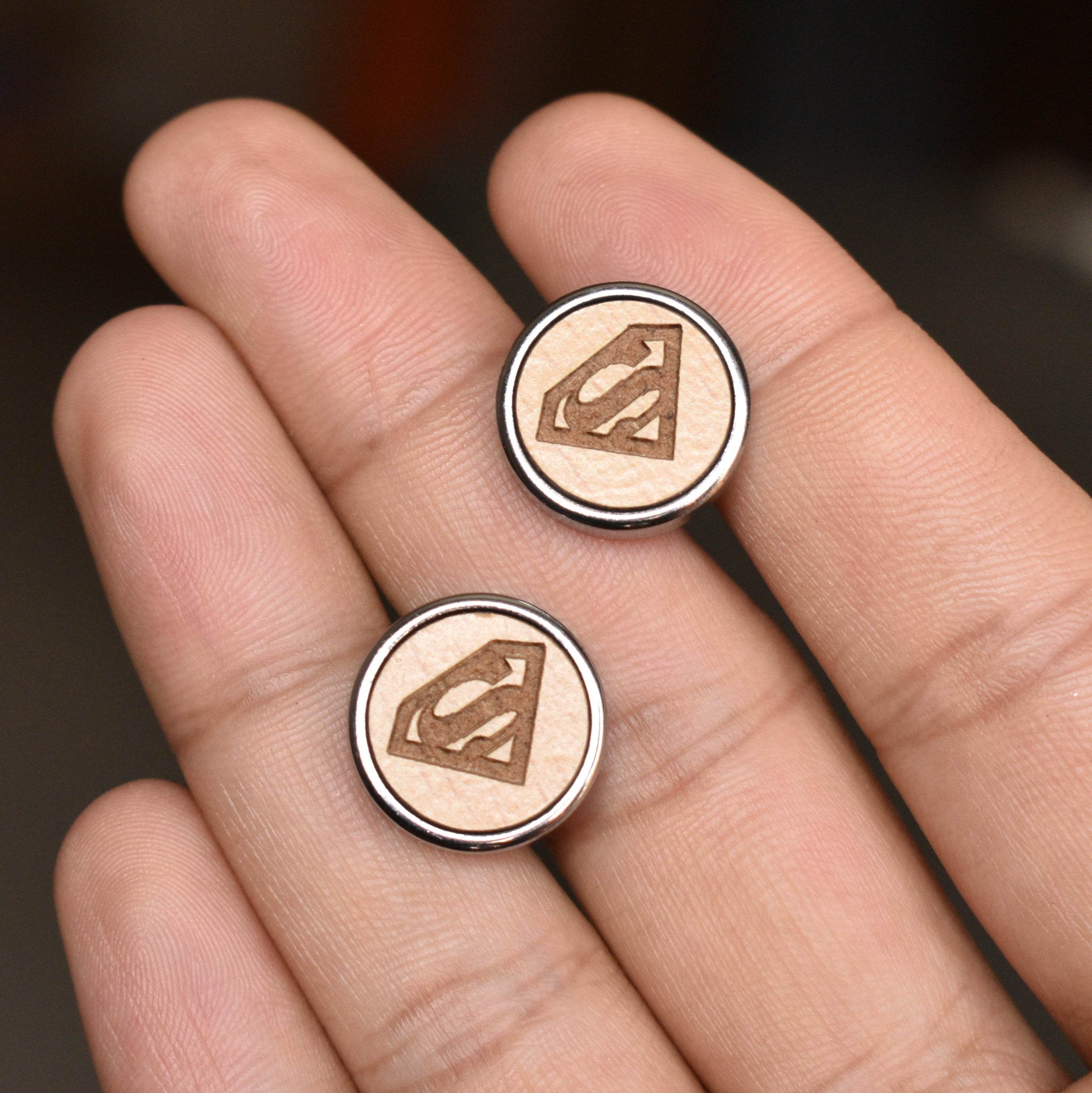 Super Men's Quirky Wooden Chrome Cufflinks - BeAbhika.com