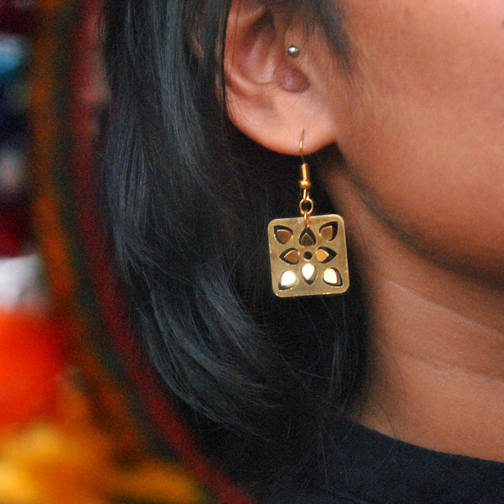 Traditional Kundan earrings in gold-tone, perfect for weddings and festive wear