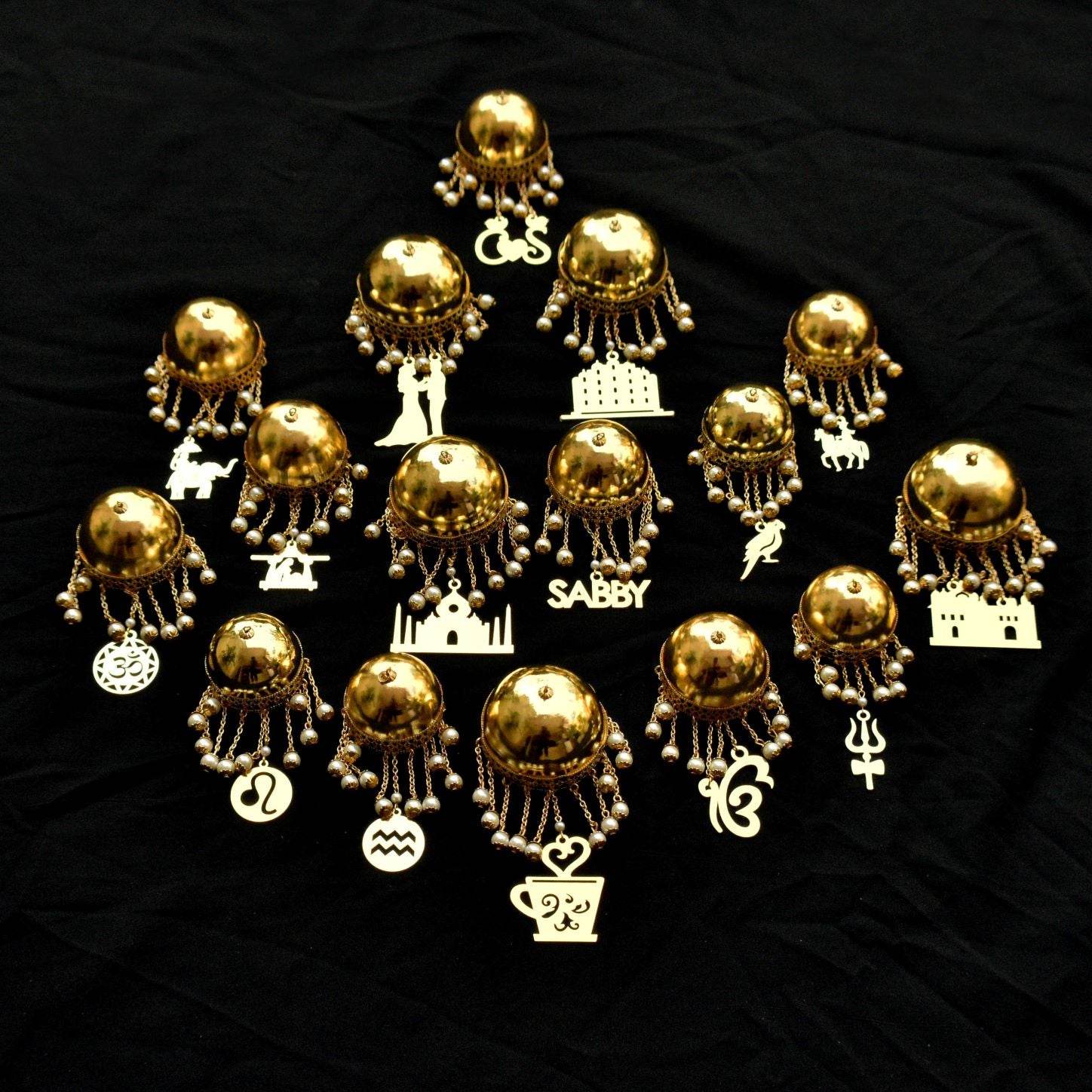 Customised Charms Golden Kaleere Punjabi Wedding Bridal Silver Kalira Personalised Golden Rose Gold Kaleera Traditional Designer Kalire