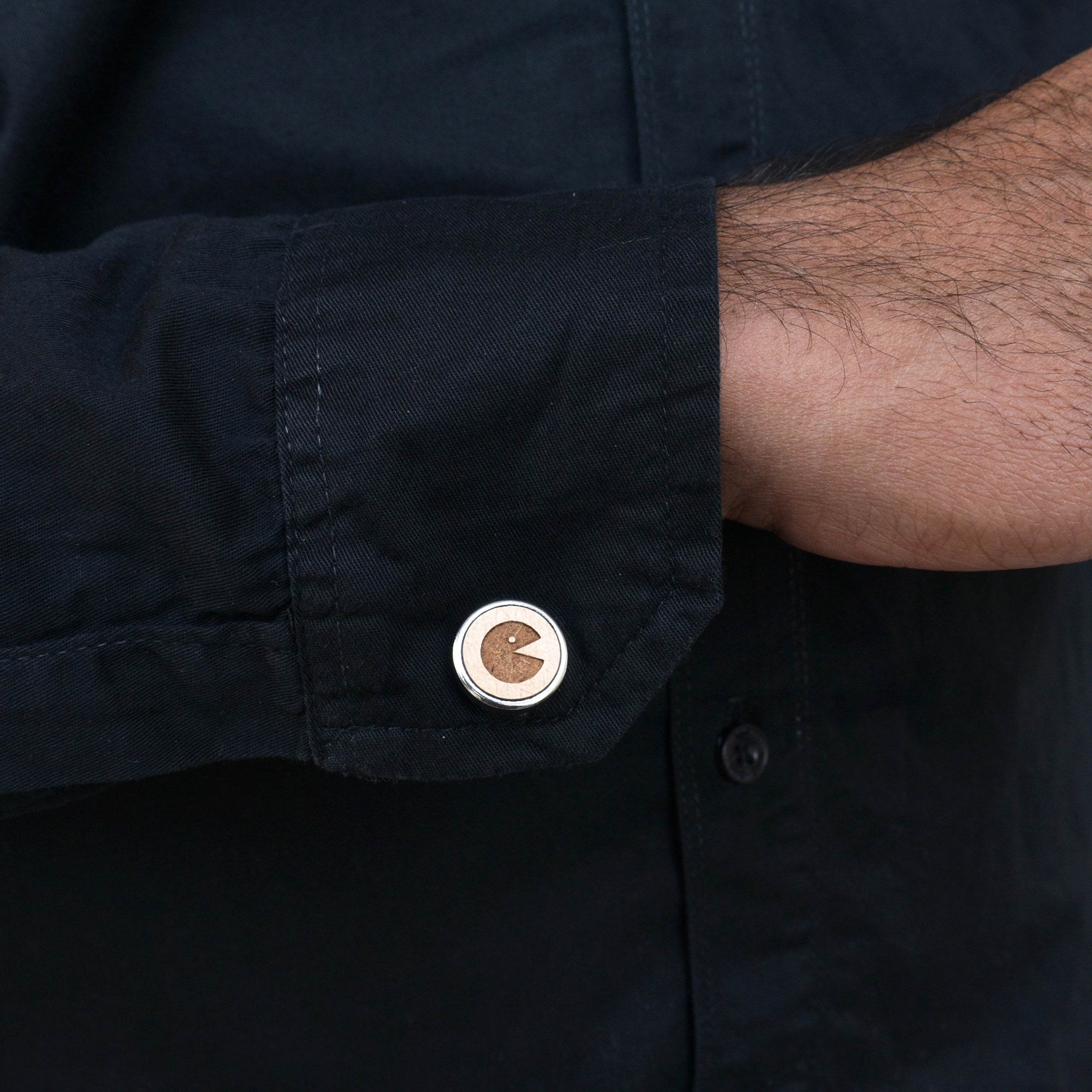 Men's Wooden Quirky Gobbler Ghost Cufflinks - BeAbhika.com
