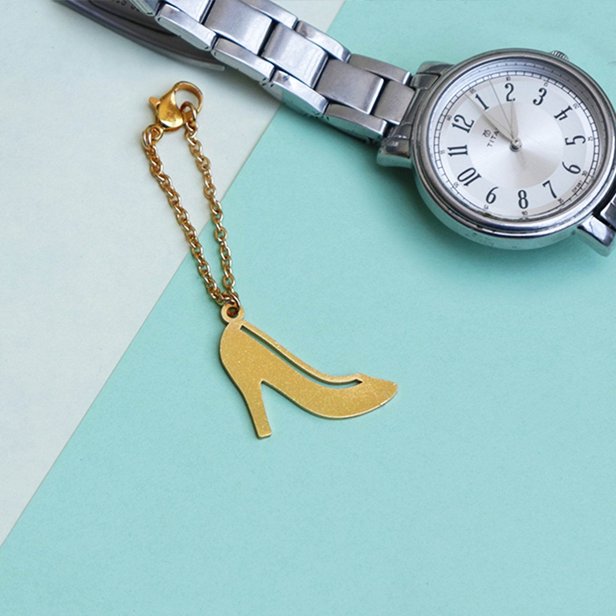 Laser cut mild steel with high gloss lacquer golden plating watch chrams accessories