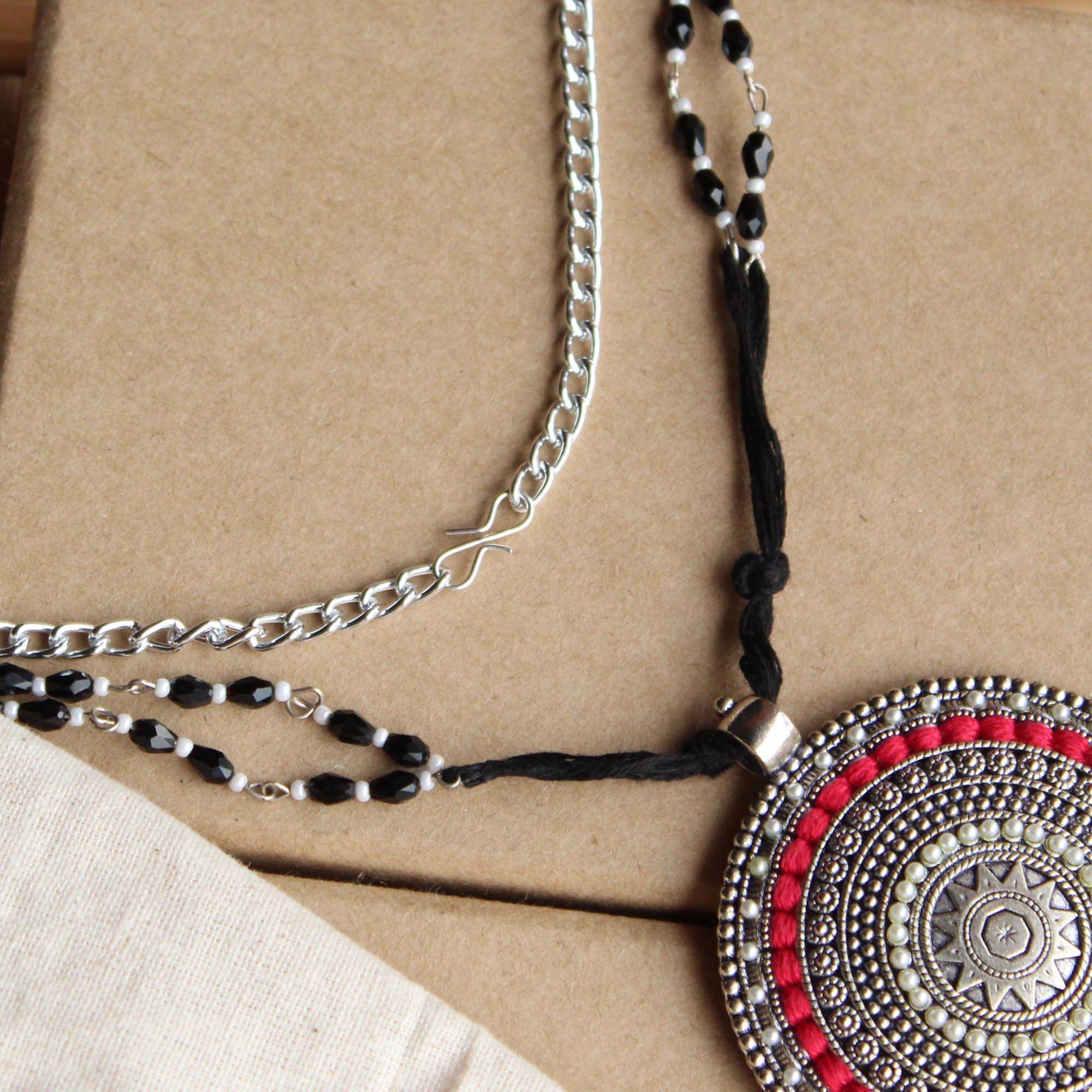 Oxidized necklaces with matching earrings perfect for dandia night designer navratri jewelry colorful necklaces