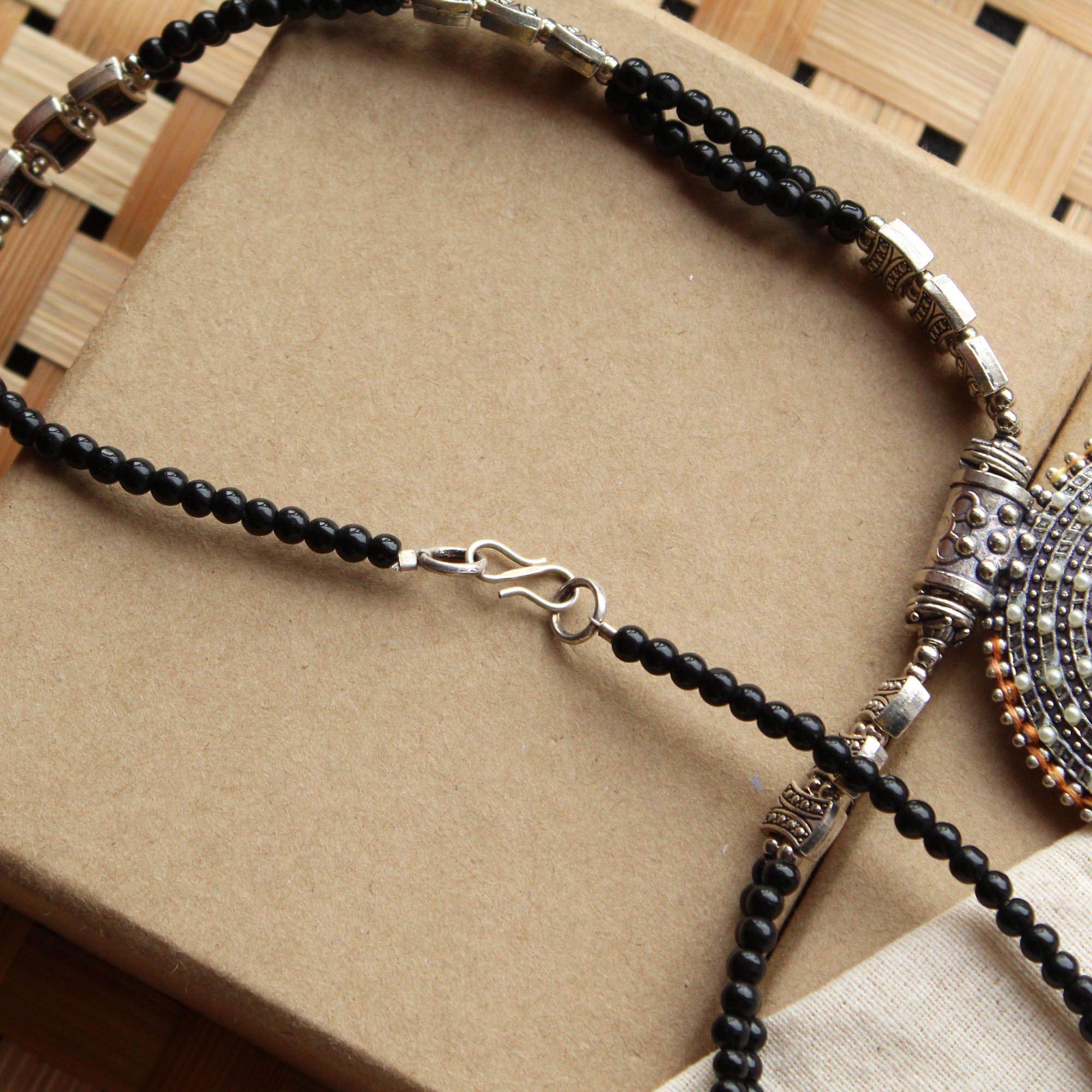 Oxidized necklaces with matching earrings perfect for dandia night designer navratri jewelry colorful necklaces