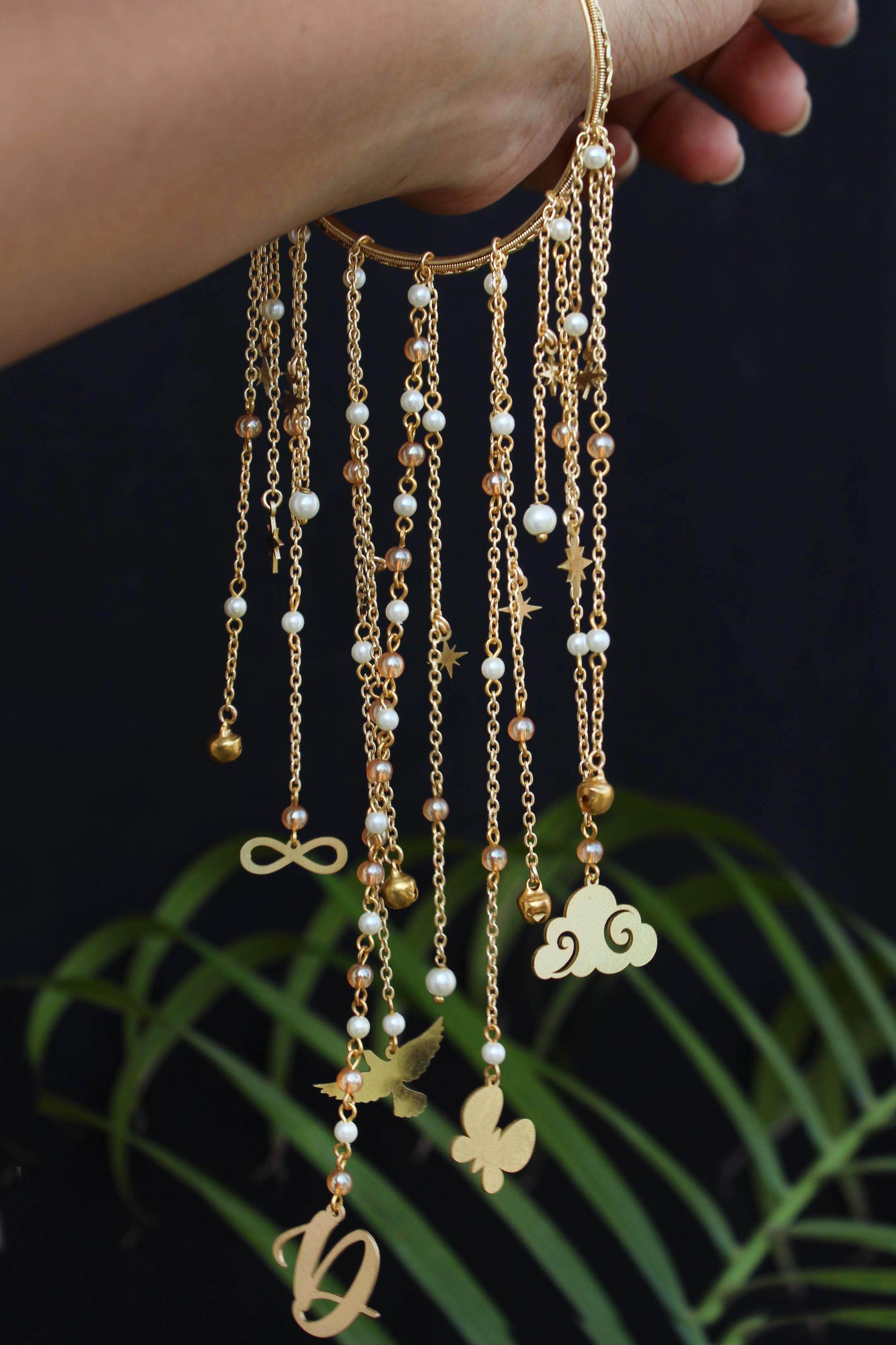 Customised Charms Golden Kaleere Punjabi Wedding Bridal Silver Kalira Personalised Golden Rose Gold Kaleera Traditional Designer Kalire