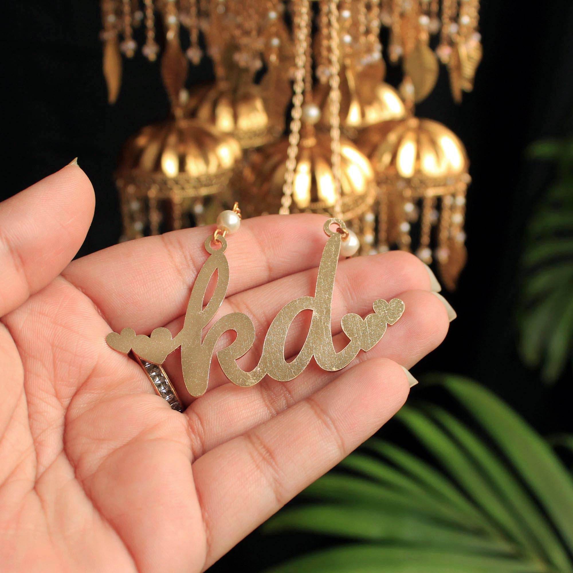 Customised Charms Golden Kaleere Punjabi Wedding Bridal Silver Kalira Personalised Golden Rose Gold Kaleera Traditional Designer Kalire