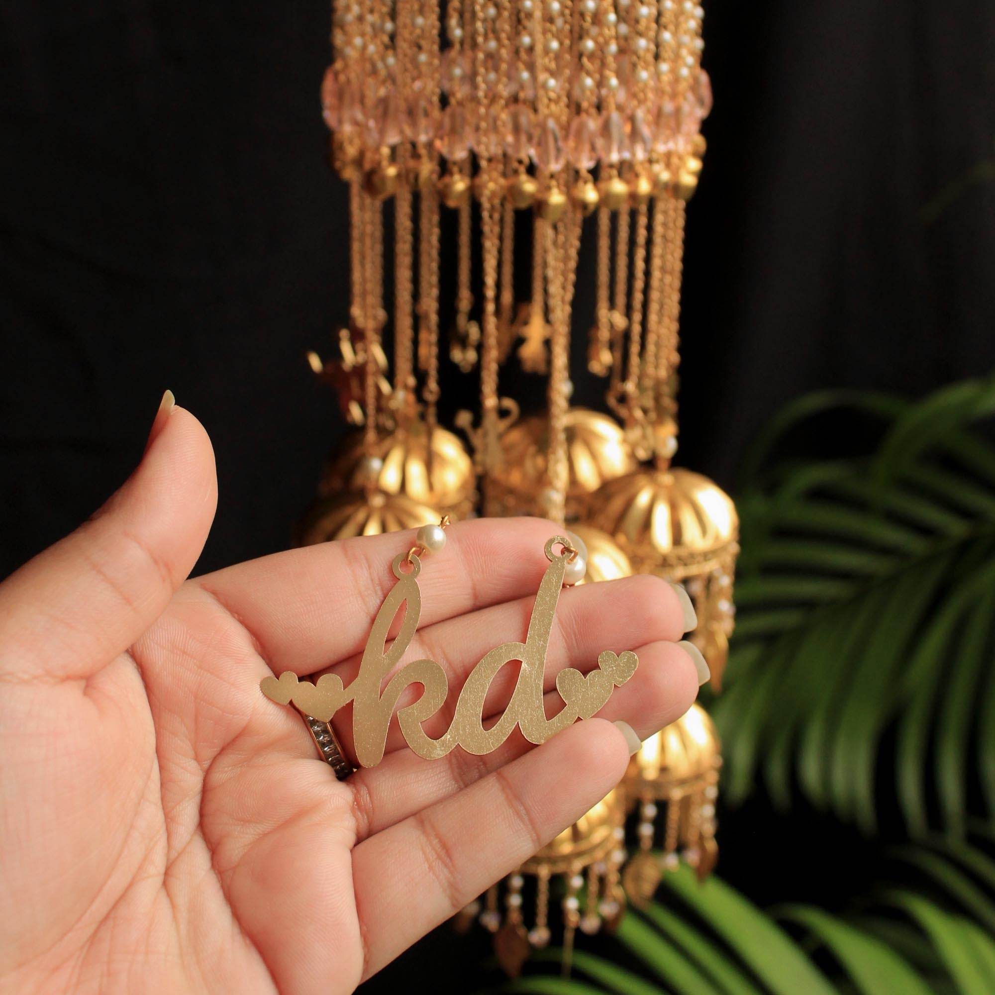 Customised Charms Golden Kaleere Punjabi Wedding Bridal Silver Kalira Personalised Golden Rose Gold Kaleera Traditional Designer Kalire