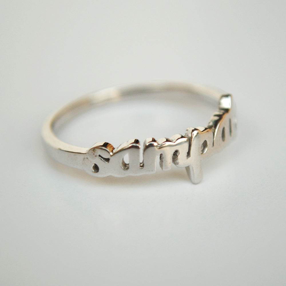 Personalised Silver Name Ring - BeAbhika.com