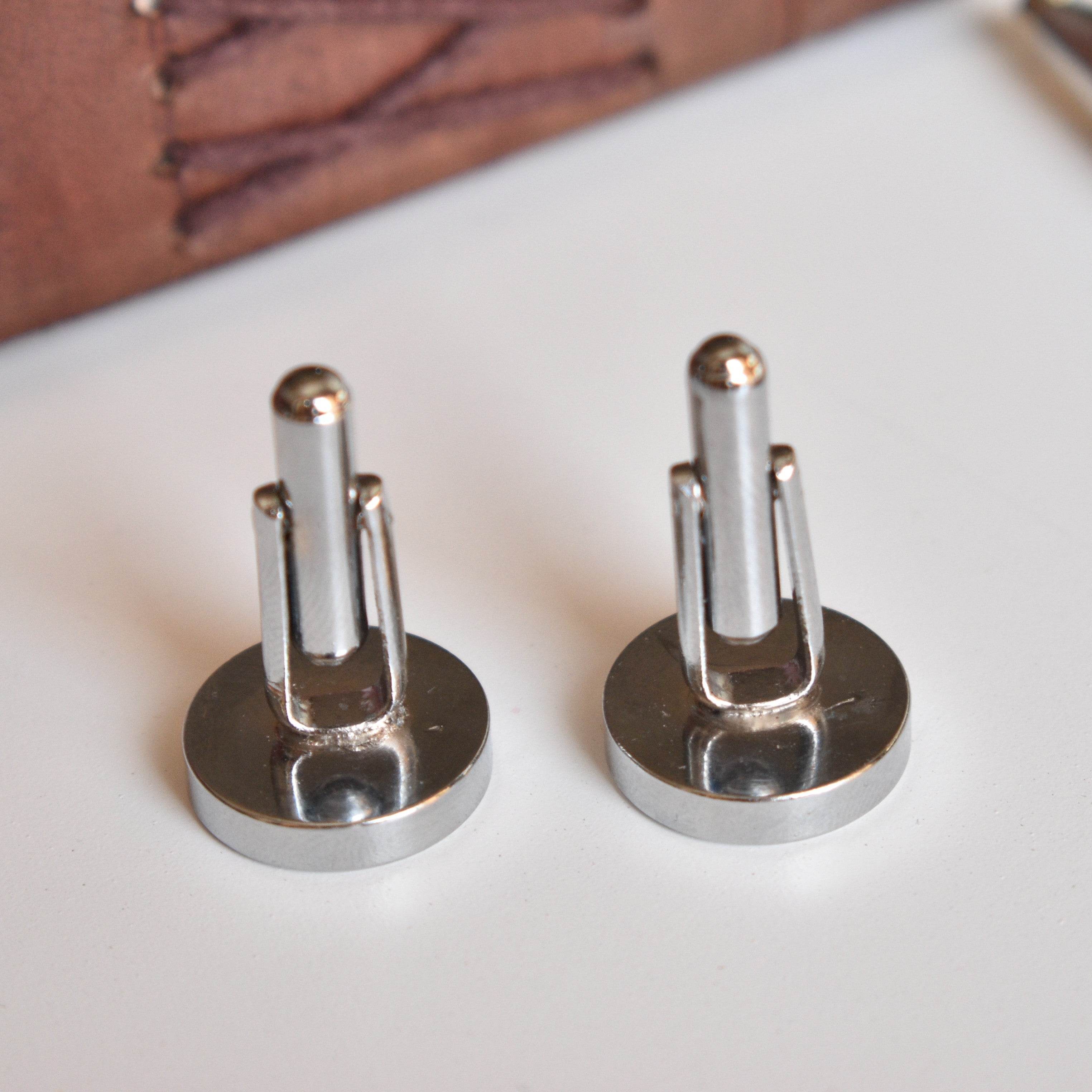Super Men's Quirky Wooden Chrome Cufflinks - BeAbhika.com