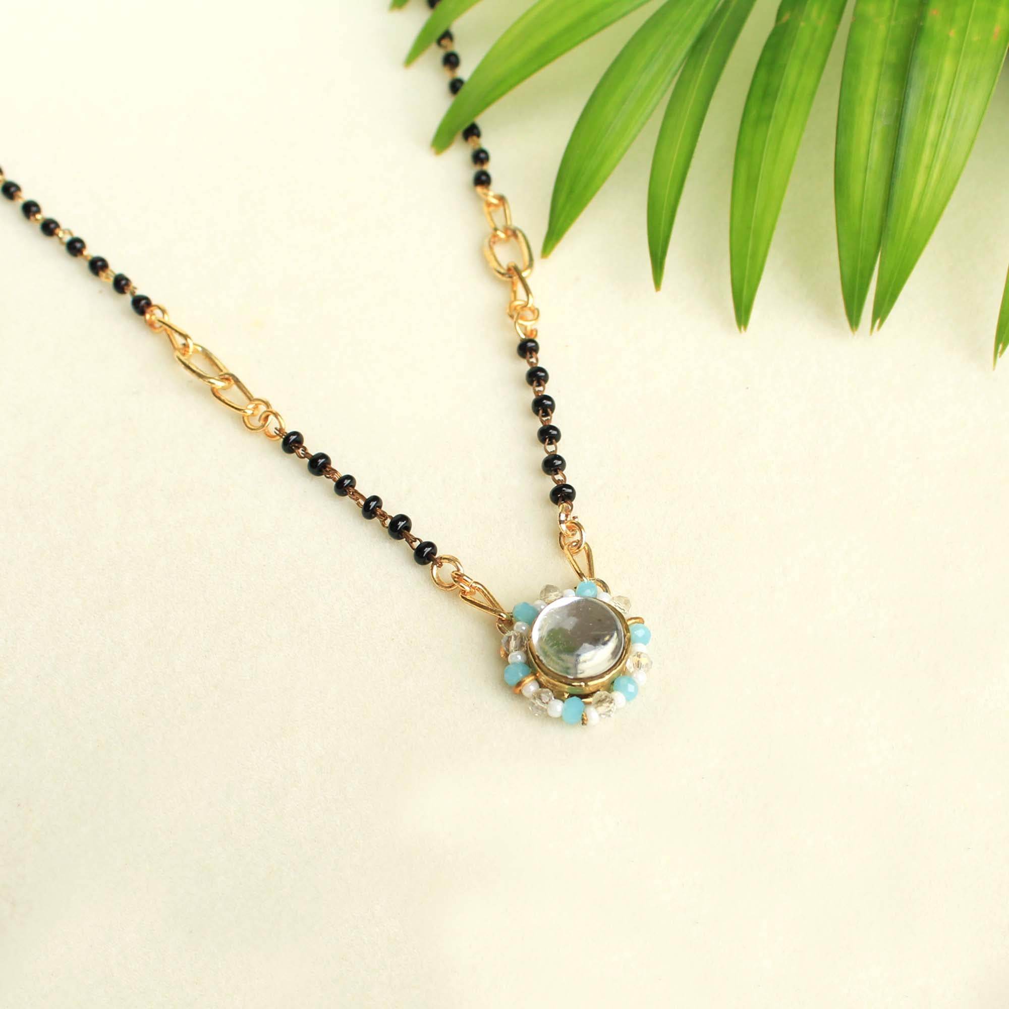 Gold tone black beads mangalsutra necklace for women traditional design perfect for daily wear designer bridal mangalsutra