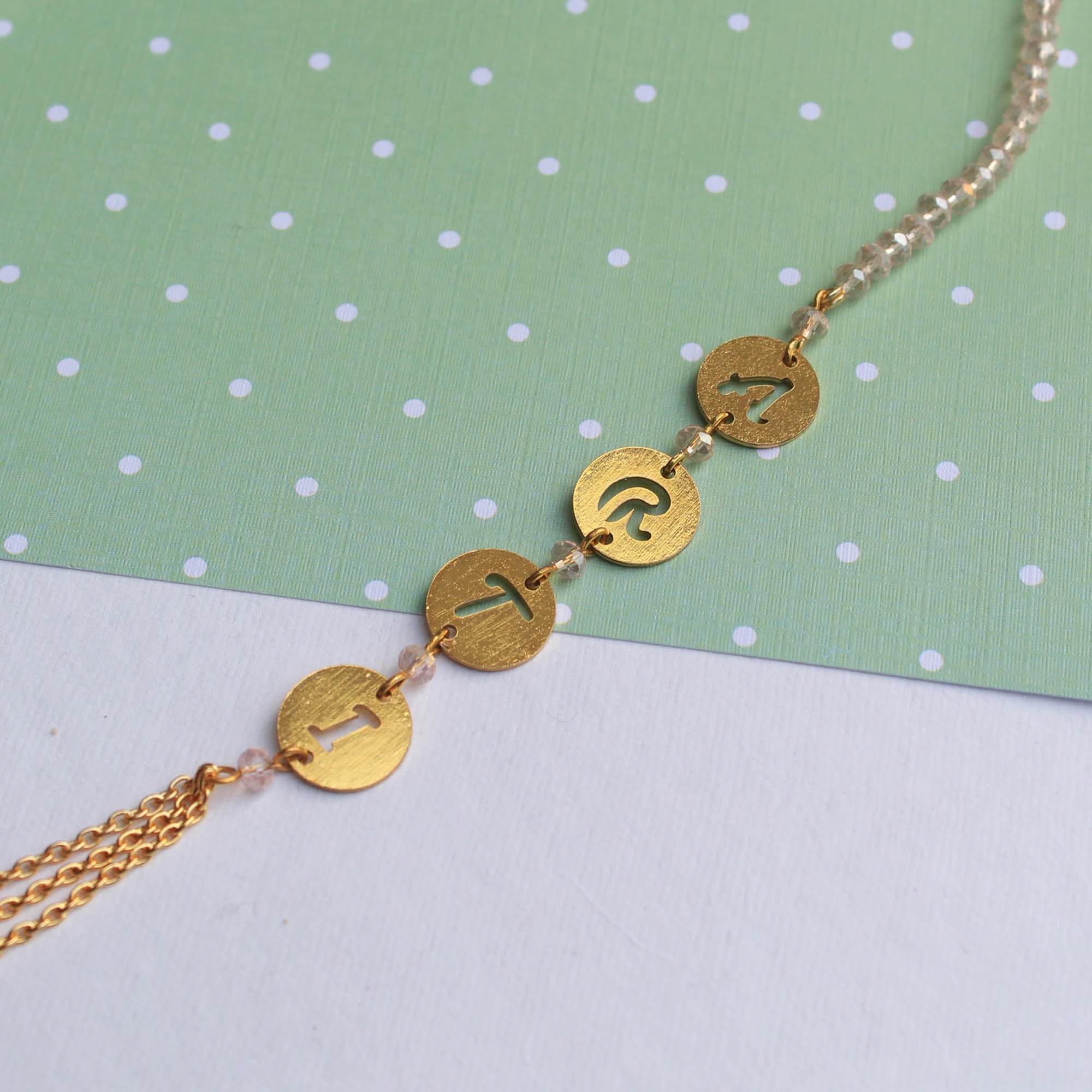 Multilayer Side Name Necklace - BeAbhika.com