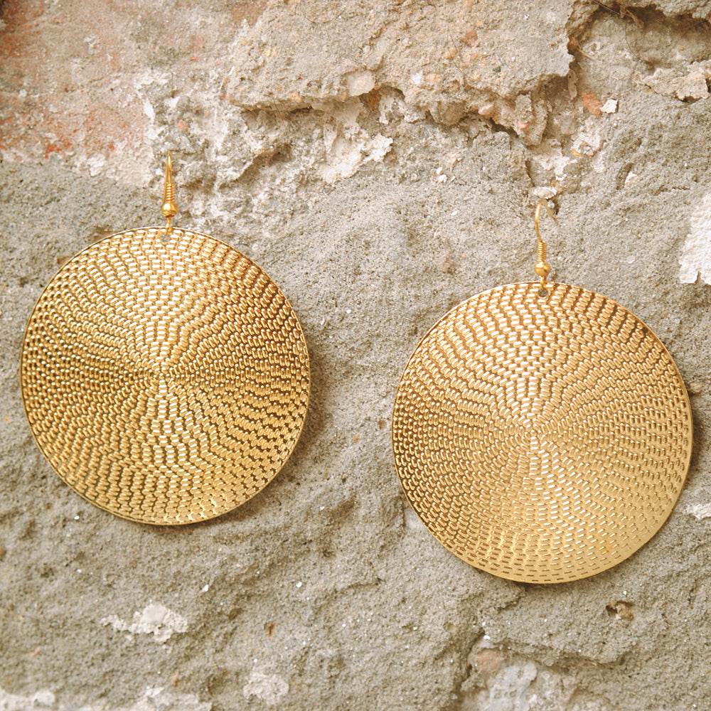 Traditional Kundan earrings in gold-tone, perfect for weddings and festive wear