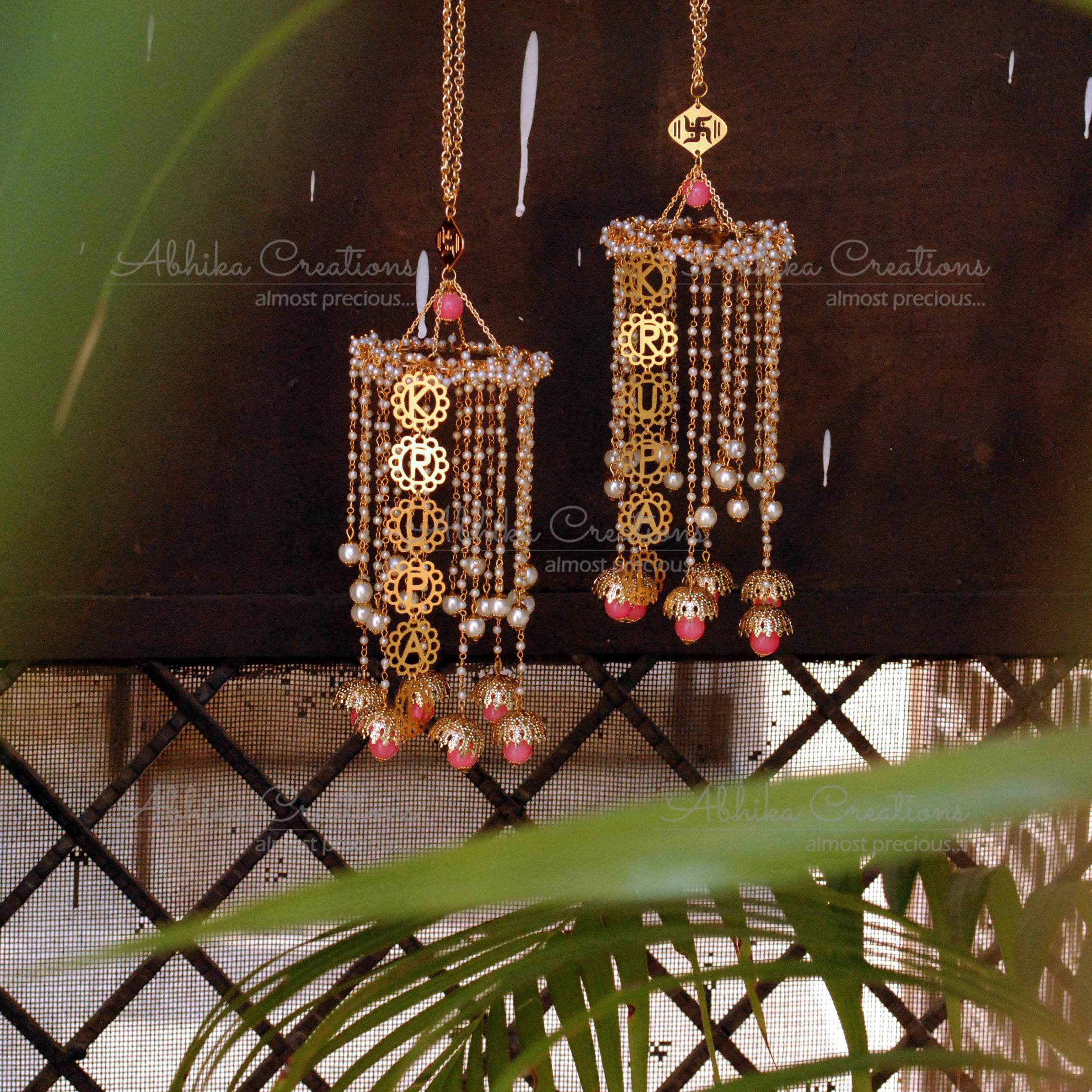 Customised Charms Golden Kaleere Punjabi Wedding Bridal Silver Kalira Personalised Golden Rose Gold Kaleera Traditional Designer Kalire