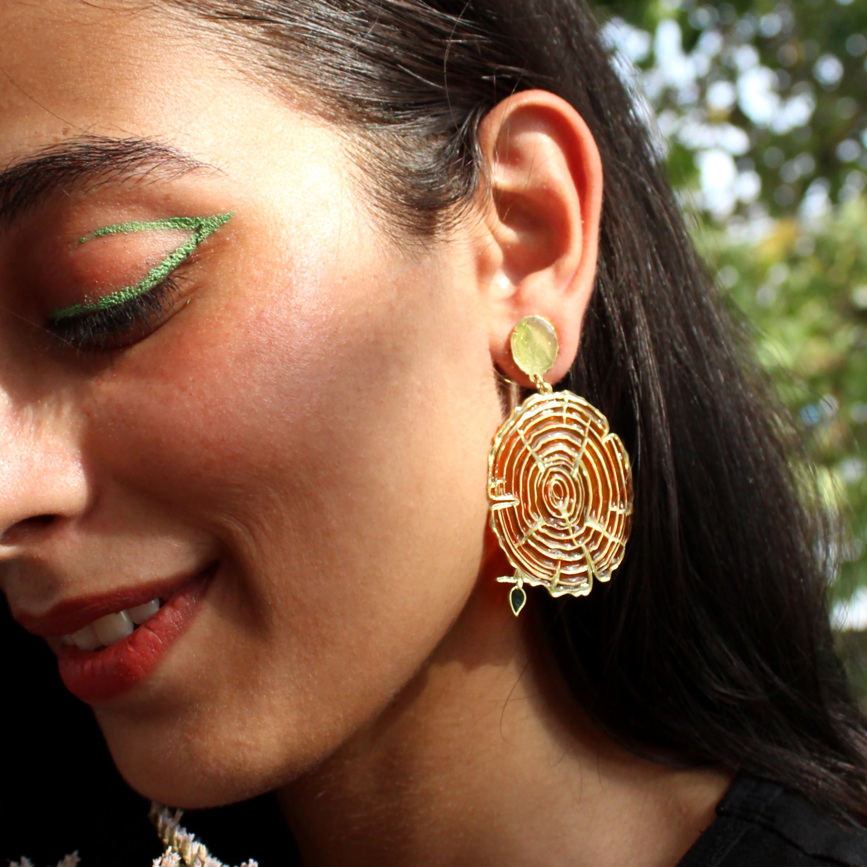 Wooden Bark Resin Earrings