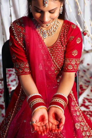 Royal Radiance Pearl & Kundan Bangle - Set Of 2 Pieces - BeAbhika.com