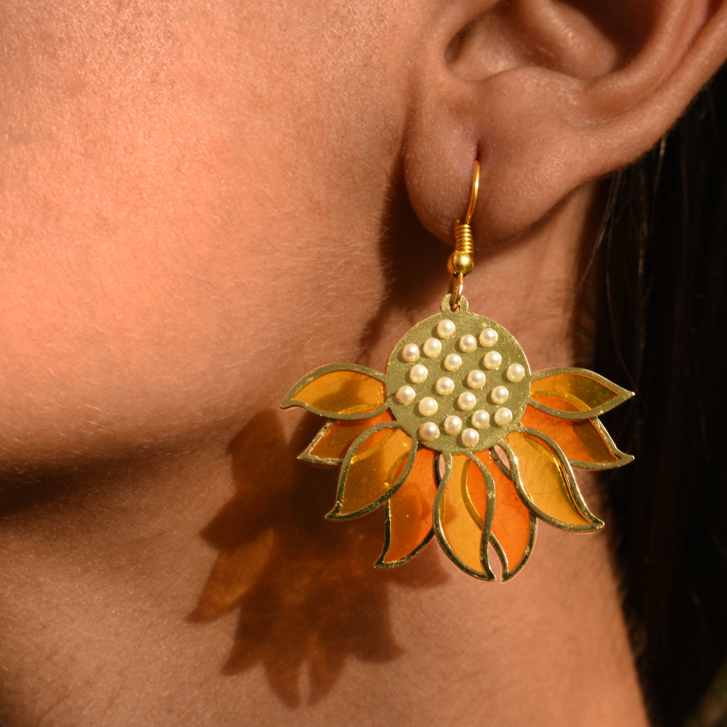 Sunflower Resin Earrings