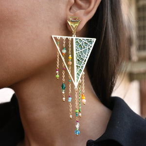 Traditional Kundan earrings in gold-tone, perfect for weddings and festive wear