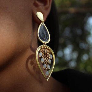 Traditional Kundan earrings in gold-tone, perfect for weddings and festive wear