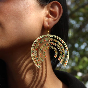 Traditional Kundan earrings in gold-tone, perfect for weddings and festive wear