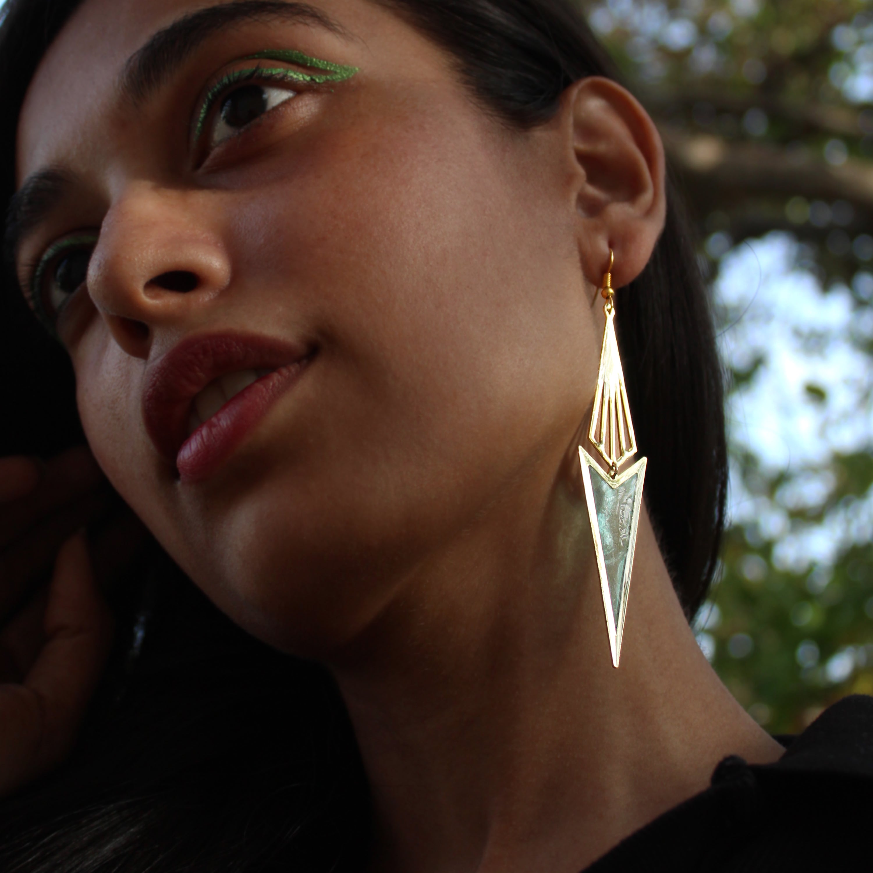 Icicle Blue Resin Earrings