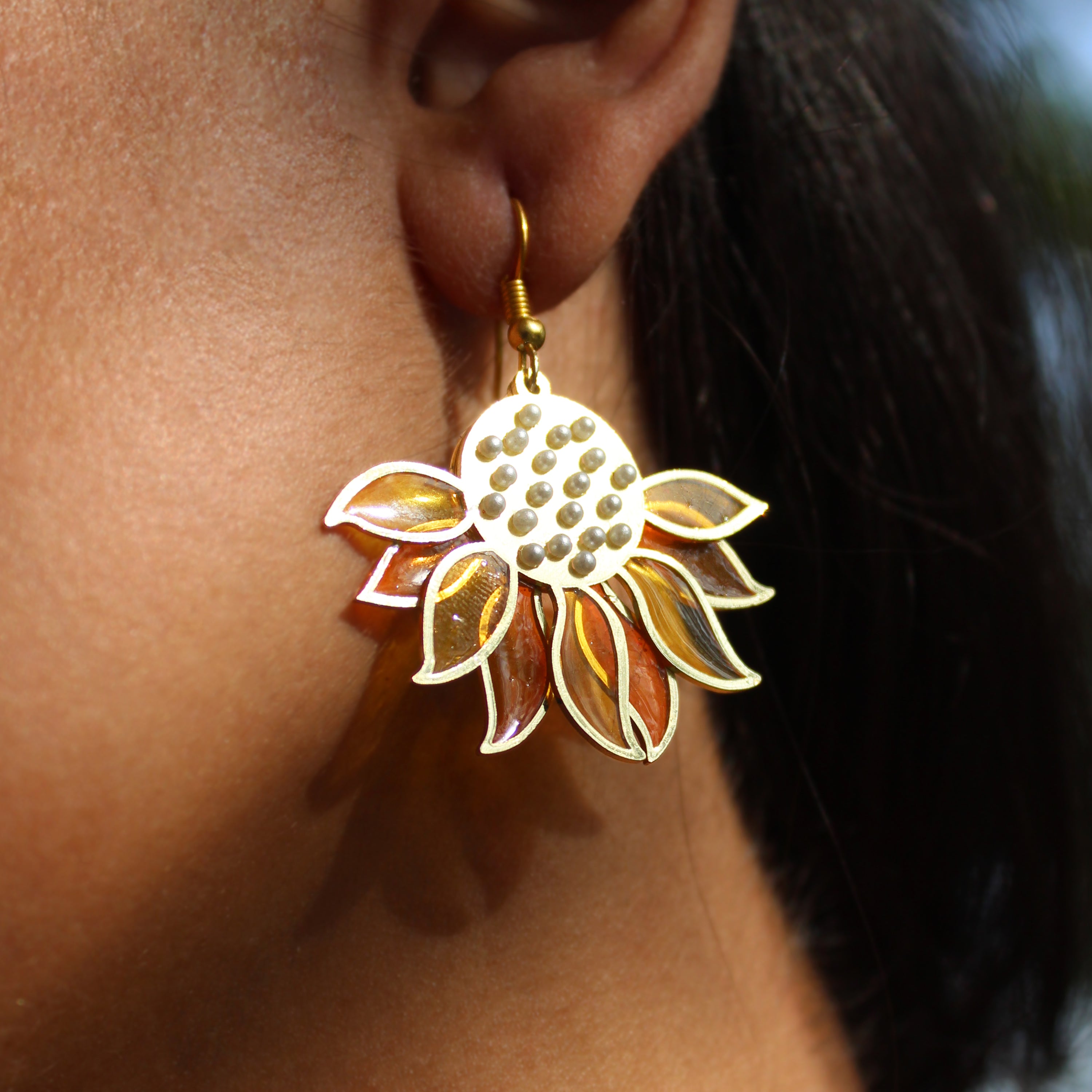 Sunflower Resin Earrings