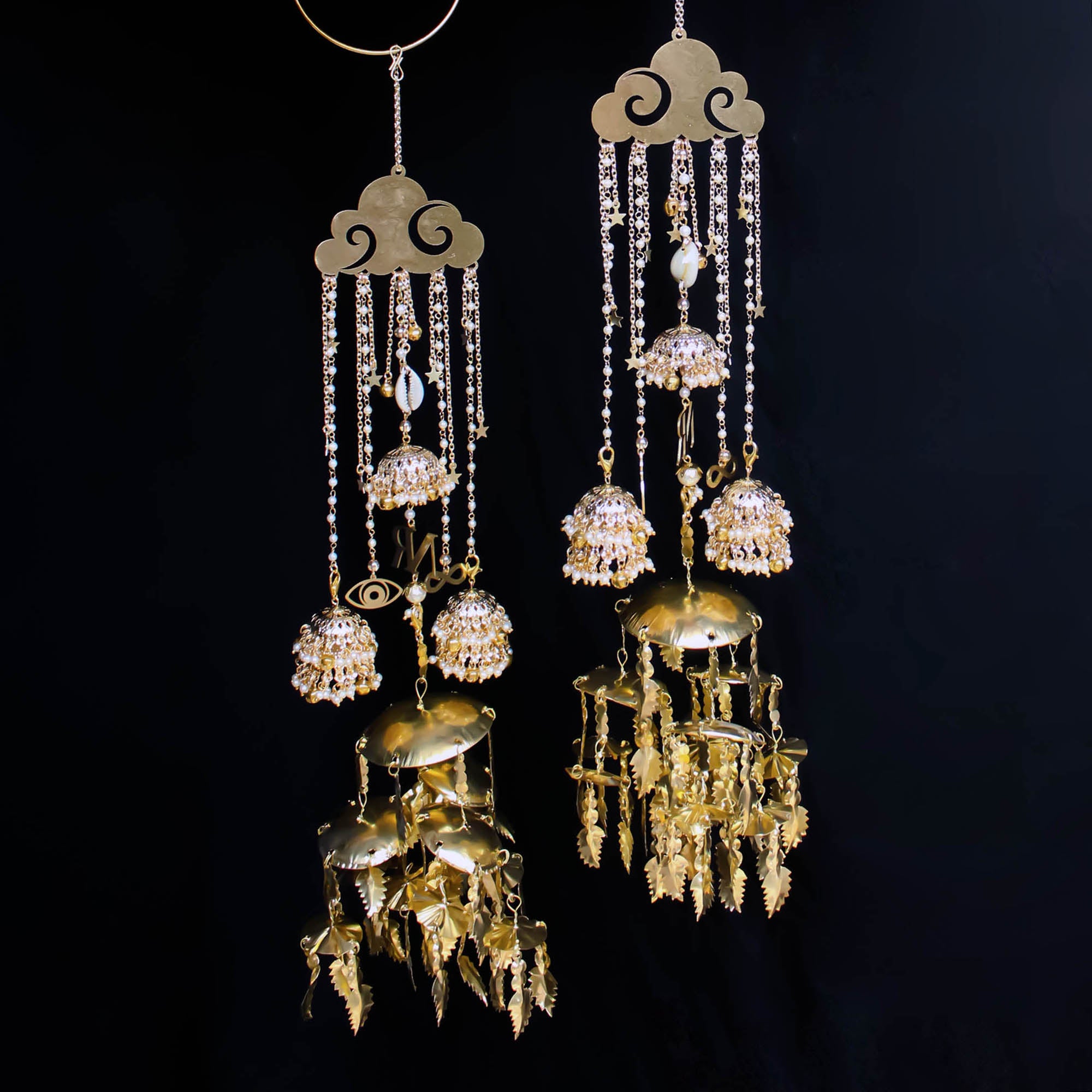 Cloudburst Pearl Personalised Kaleere (With Detachable Jhadne-Wale Kaleere) - Set Of 2 Pieces