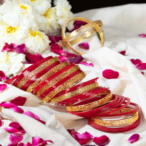 "Saat Vachan" Golden Bangles (1 Pair - Set Of 2 Pieces)