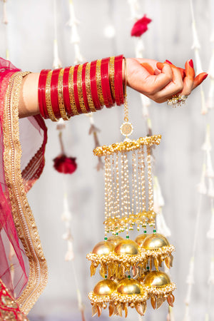 Set of 7 "Saat Vachan" Golden Bangles (Pair)