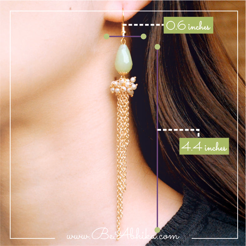 The Green Cascade Earrings