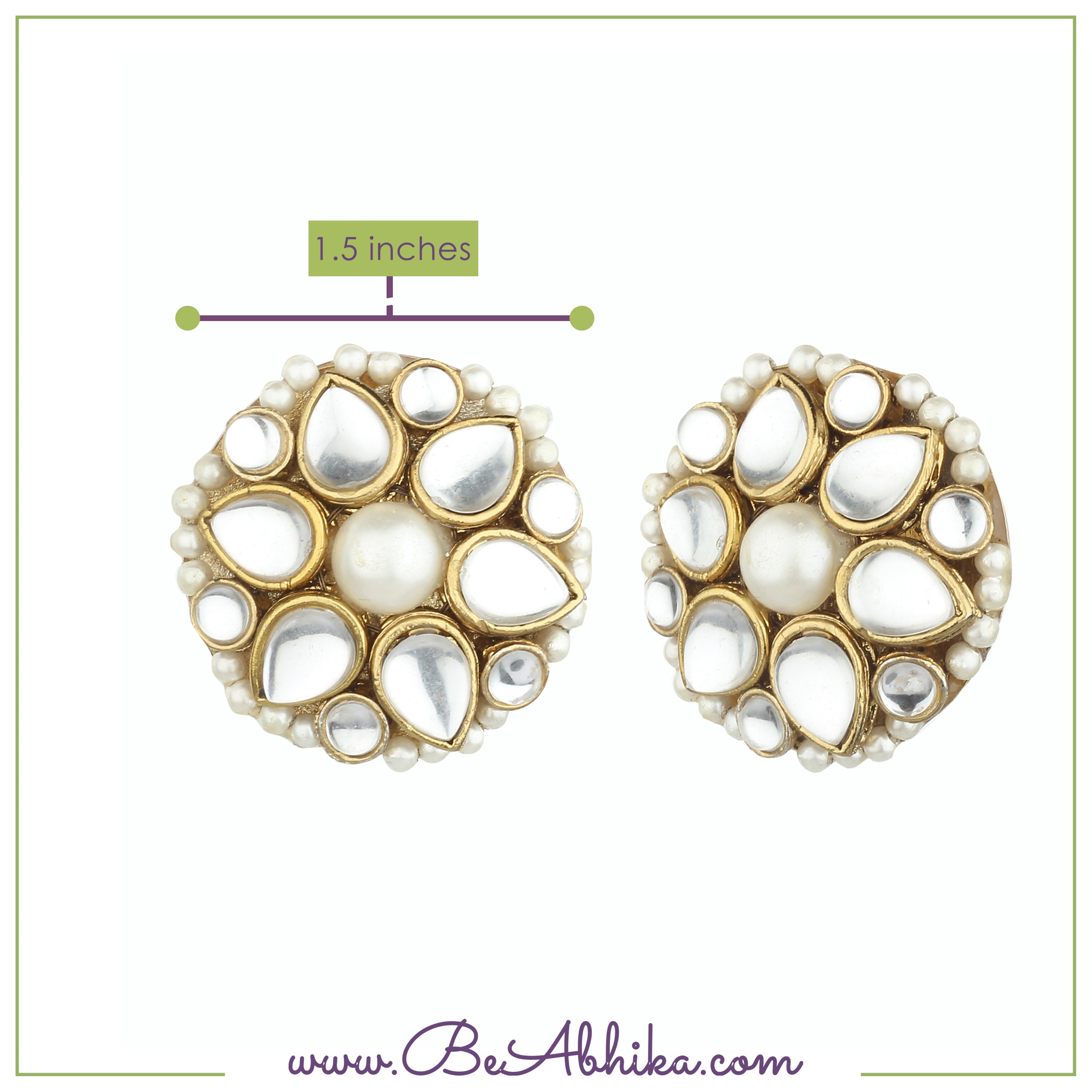 Kundan Flower Stud Earrings