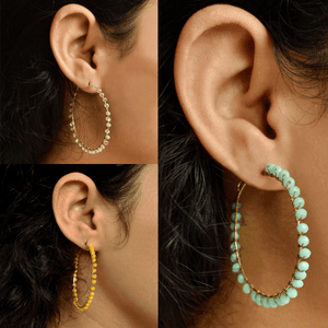 Traditional Kundan earrings in gold-tone, perfect for weddings and festive wear