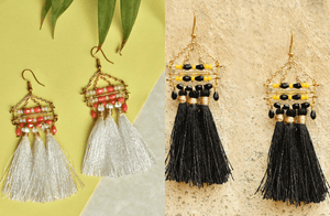 Traditional Kundan earrings in gold-tone, perfect for weddings and festive wear