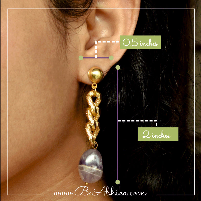 Broad Chain Stud Earrings