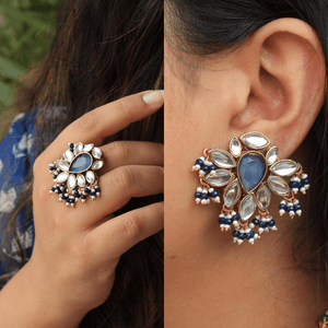 Floral Grace Ring & Earring Set - BeAbhika.com