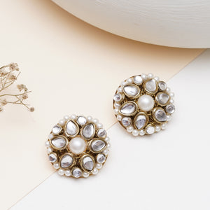 Mini Kundan Flower Stud Earrings
