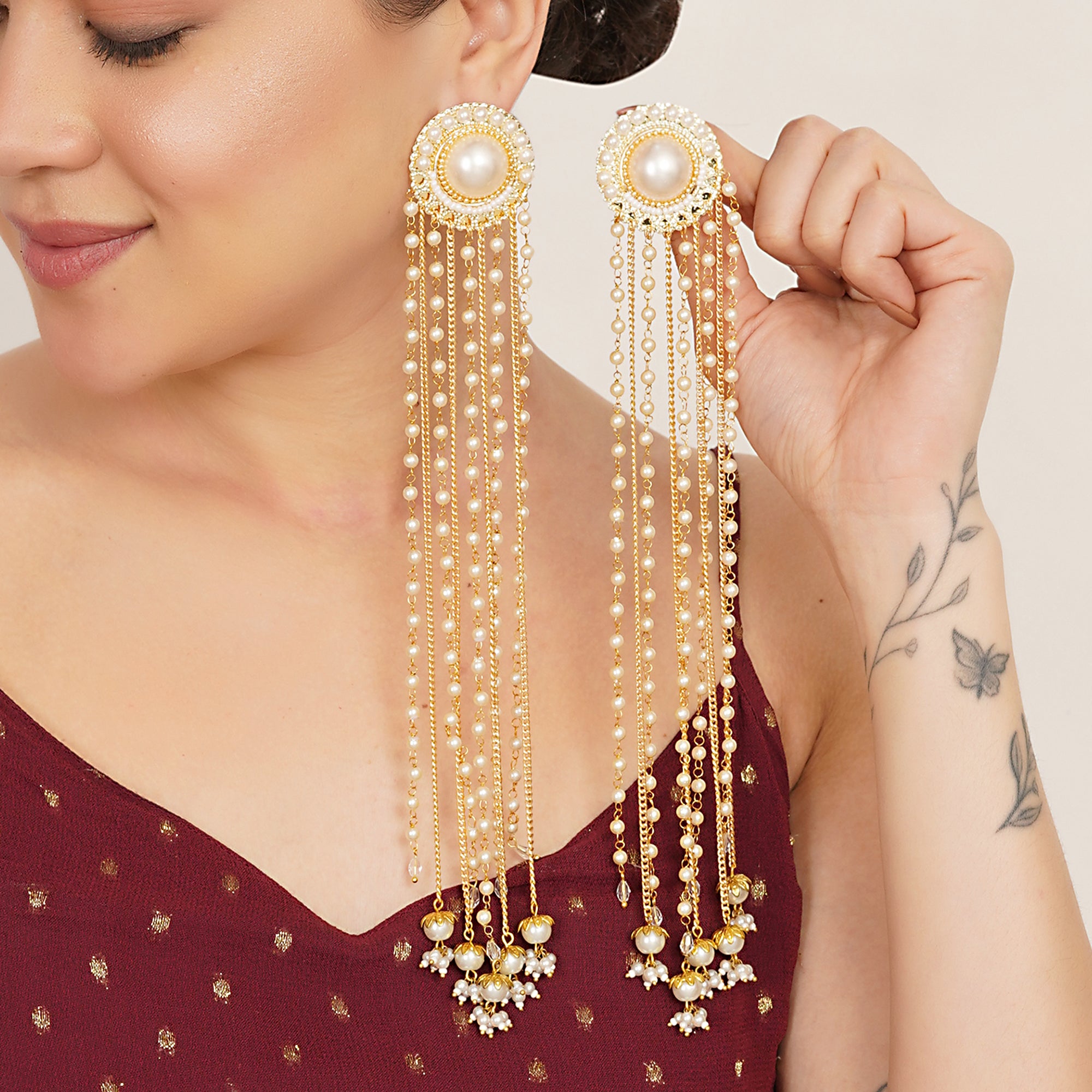 Majestic Tassel Drops: Long Multi-Chain Statement Earrings